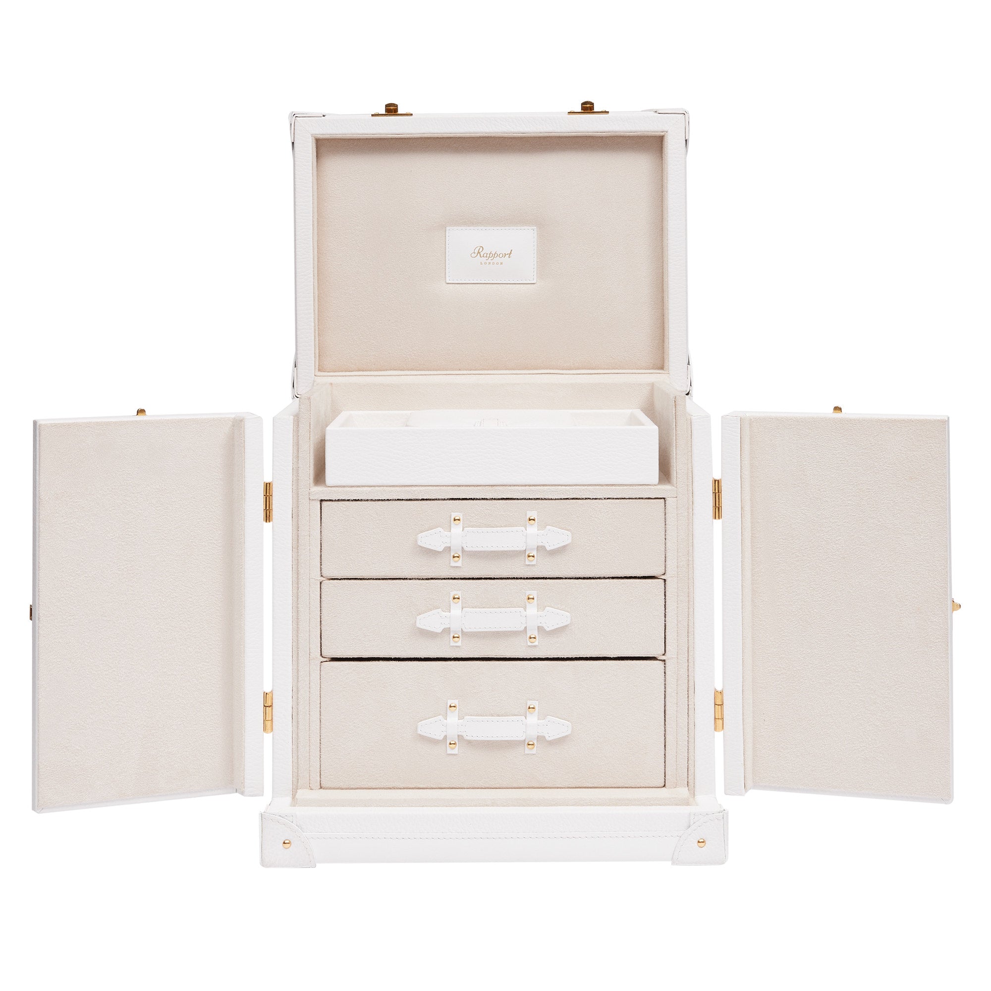 Deluxe Jewellery and Accessory Trunk White