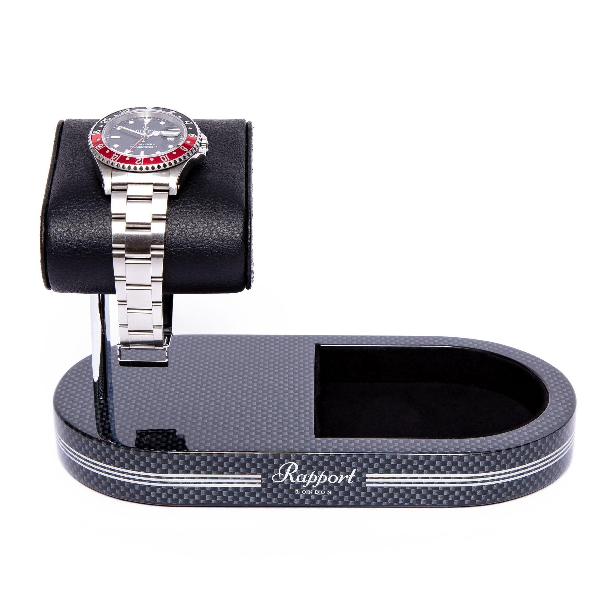 Sample Formula Watch Stand With Tray - Carbon Fibre