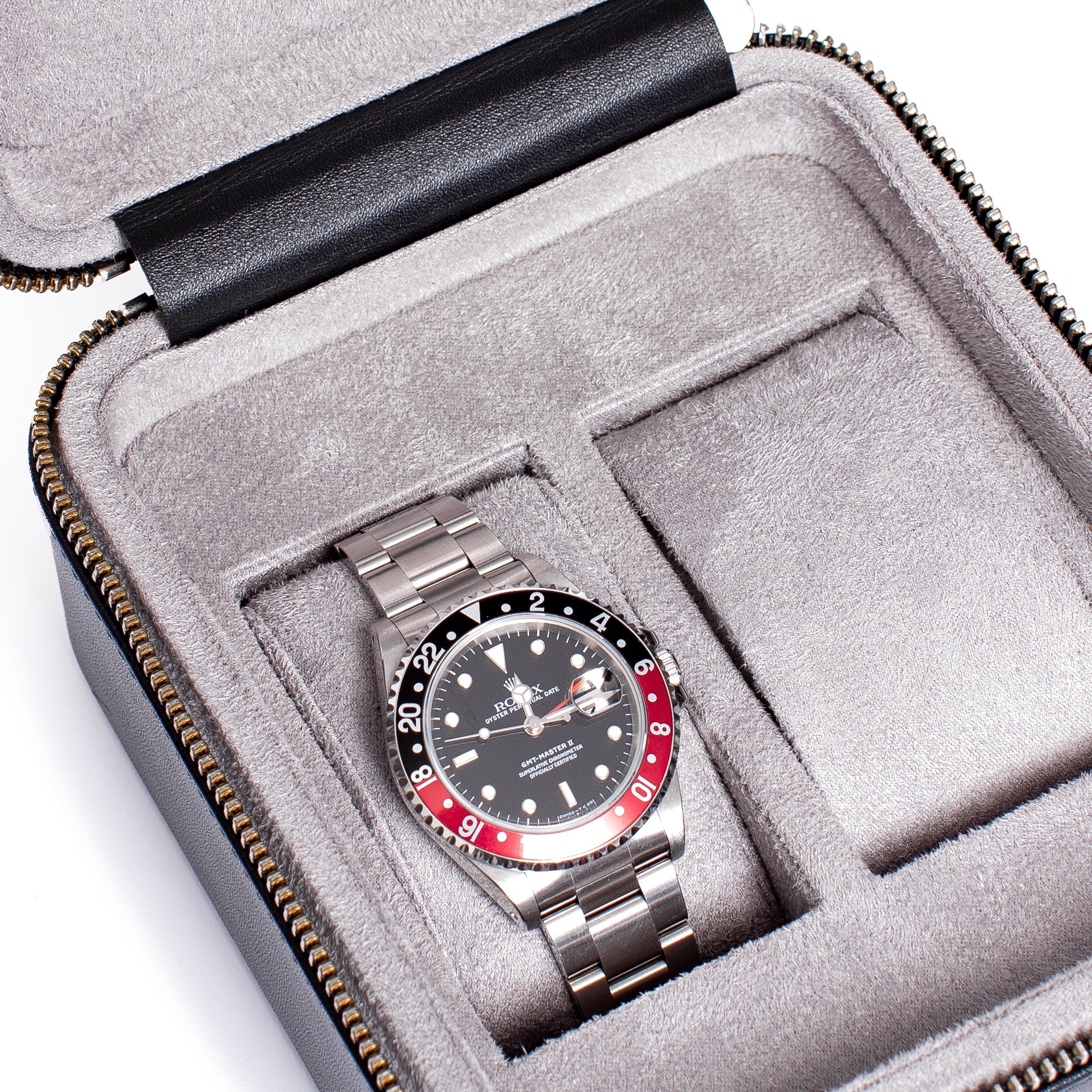Rapport-Watch Accessories-Hyde Park Two Watch Zip Case-Black