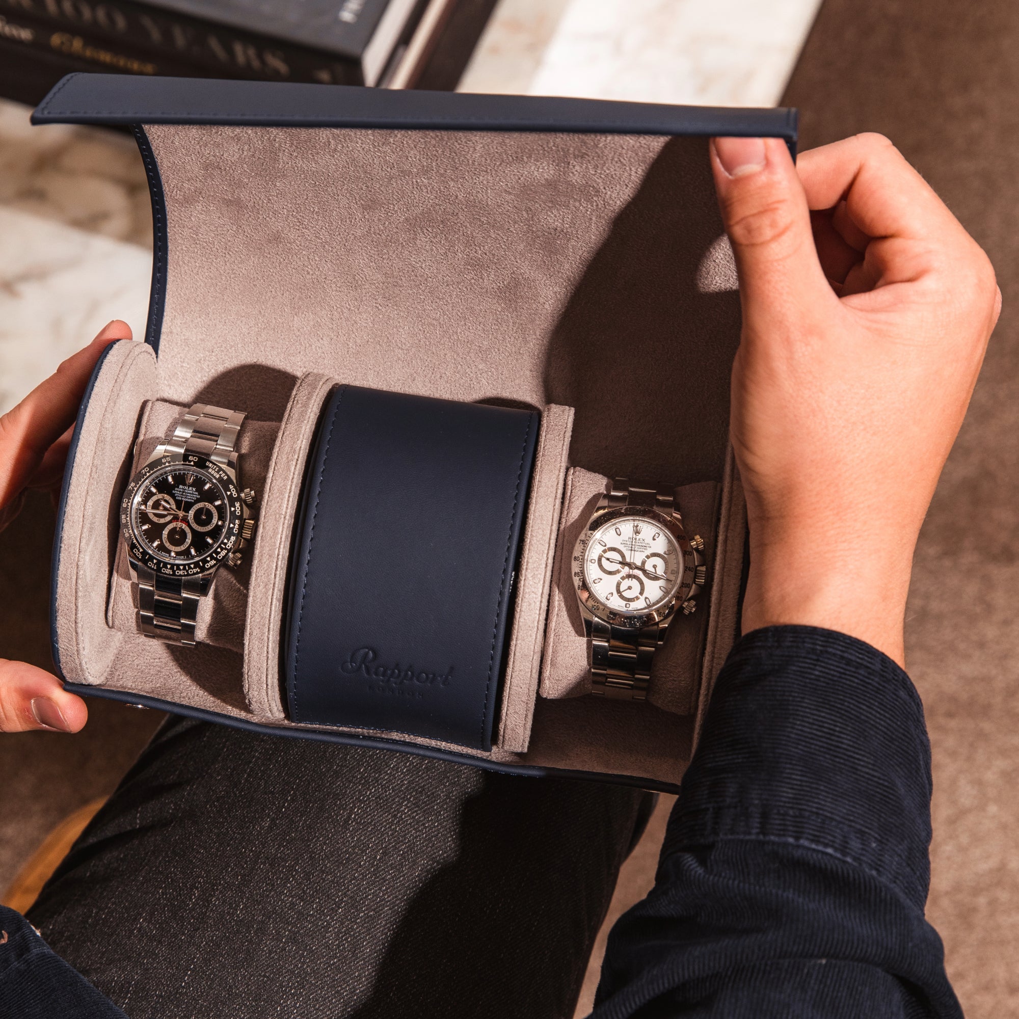 Hyde Park Three Watch Roll - Navy