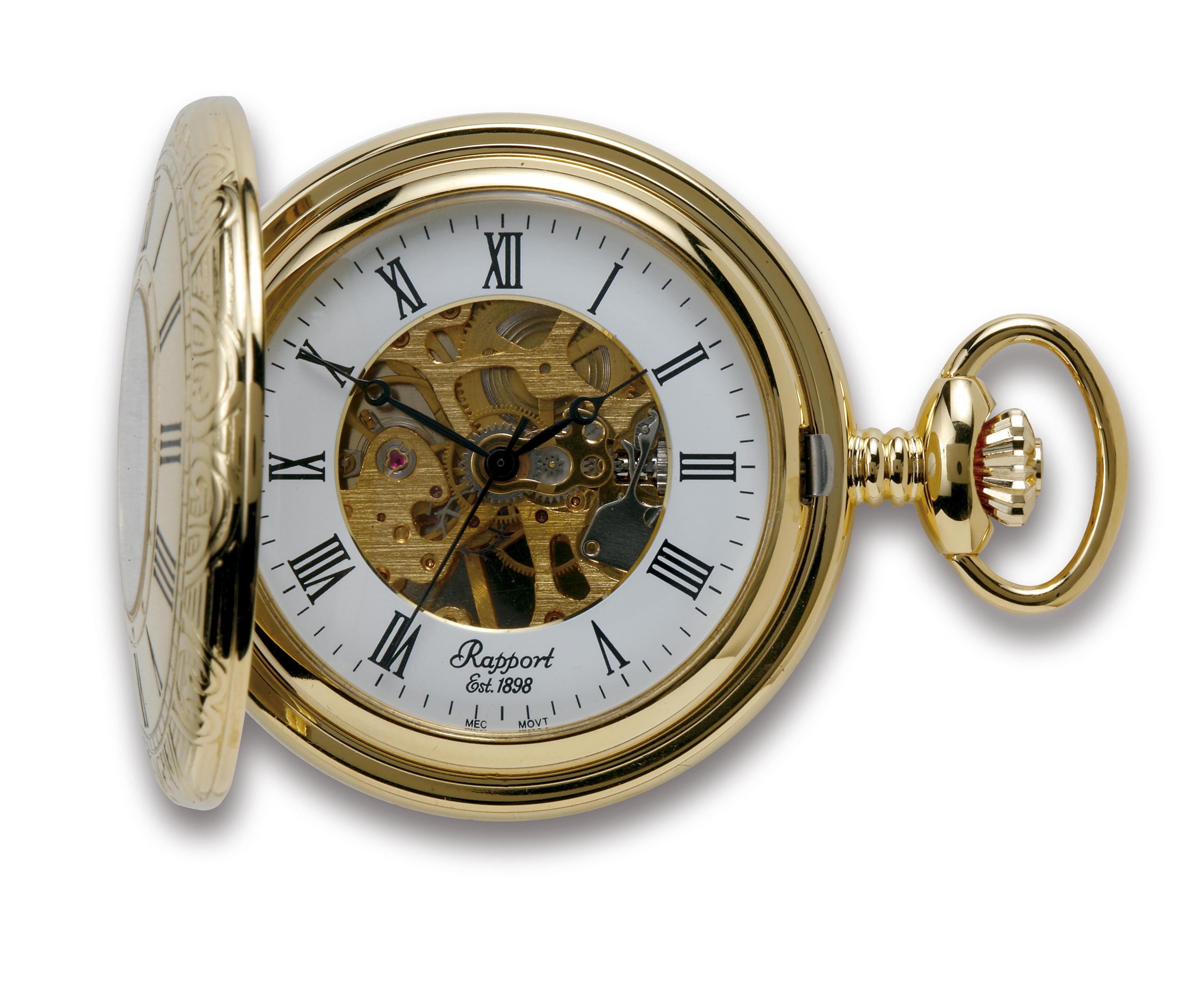 Mechanical Half Hunter Pocket Watch - Gold