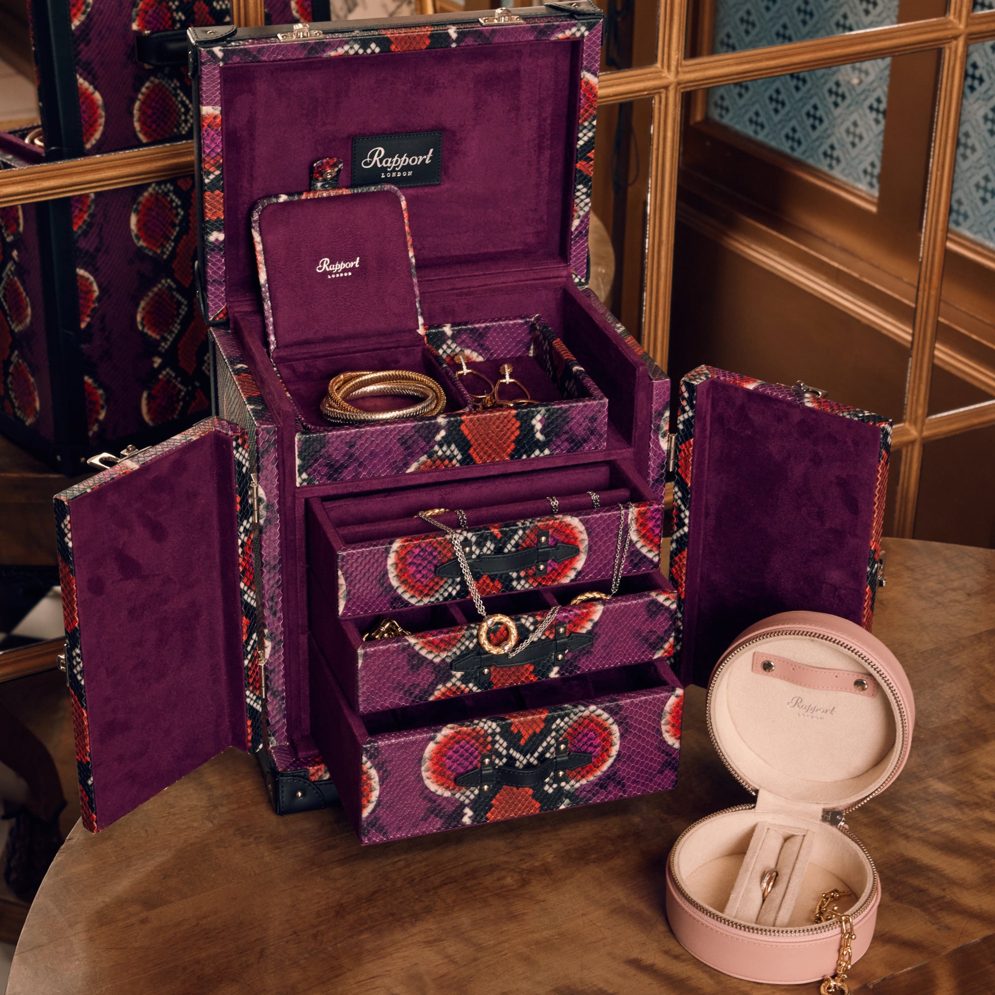 Victoria Travel Jewellery Case - Pink