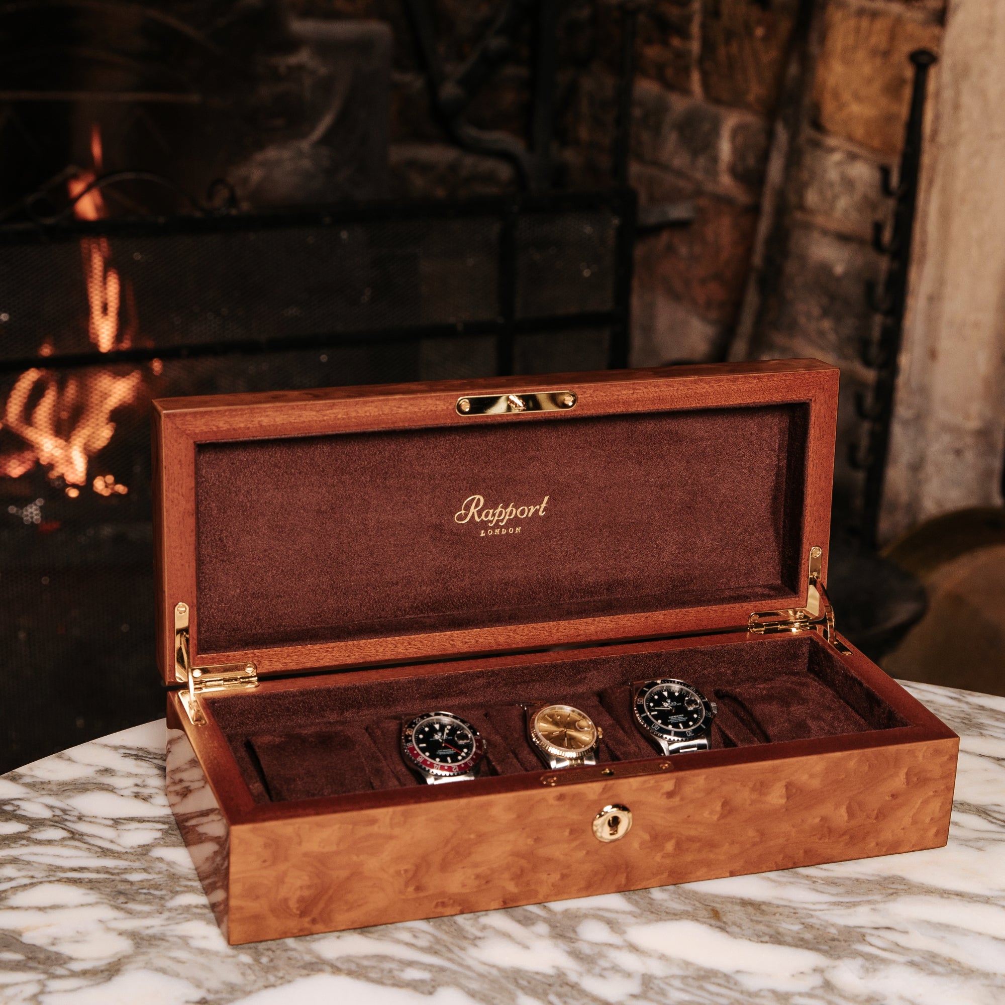Heritage Five Watch Box - Burr Walnut