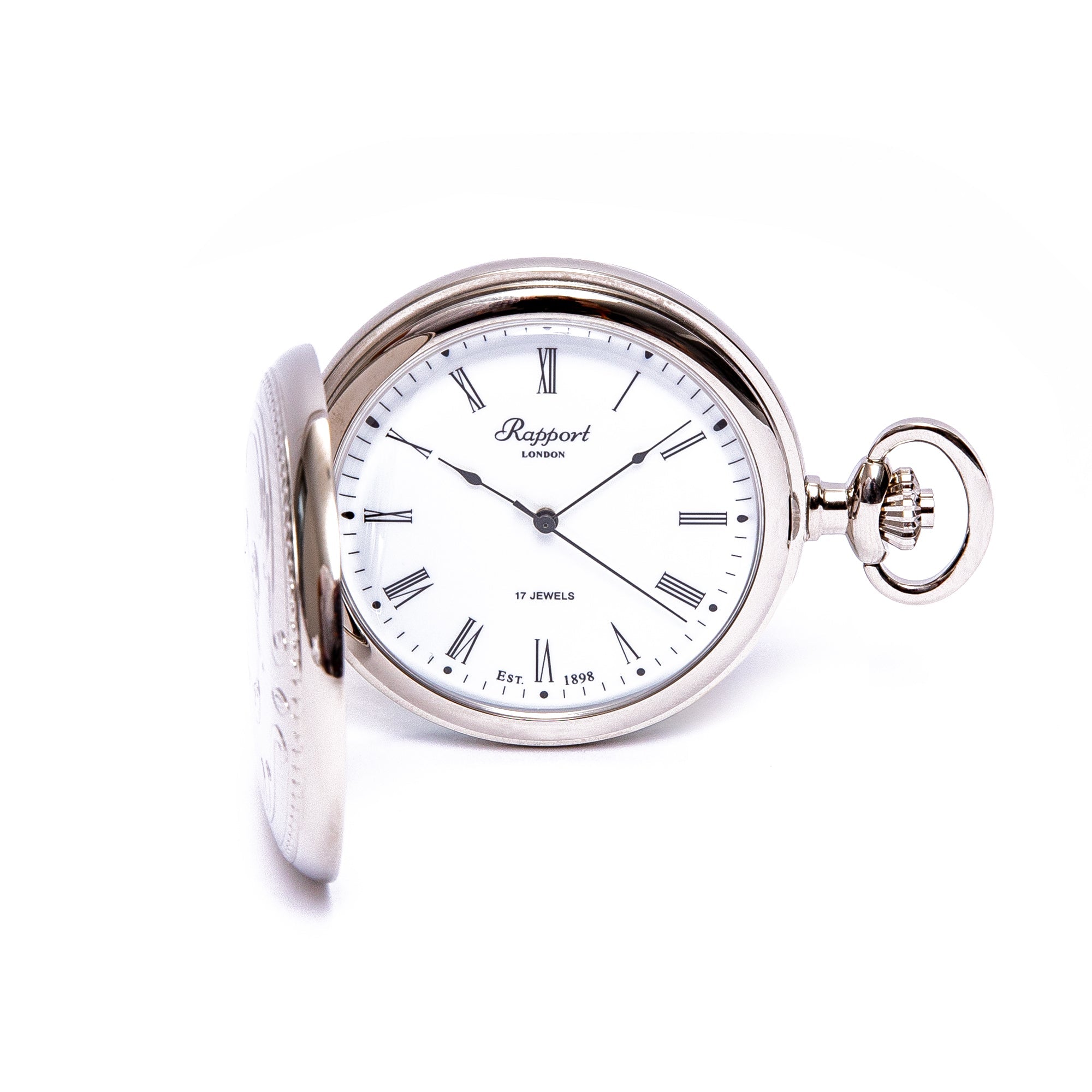 Mechanical Full Hunter Pocket Watch Silver