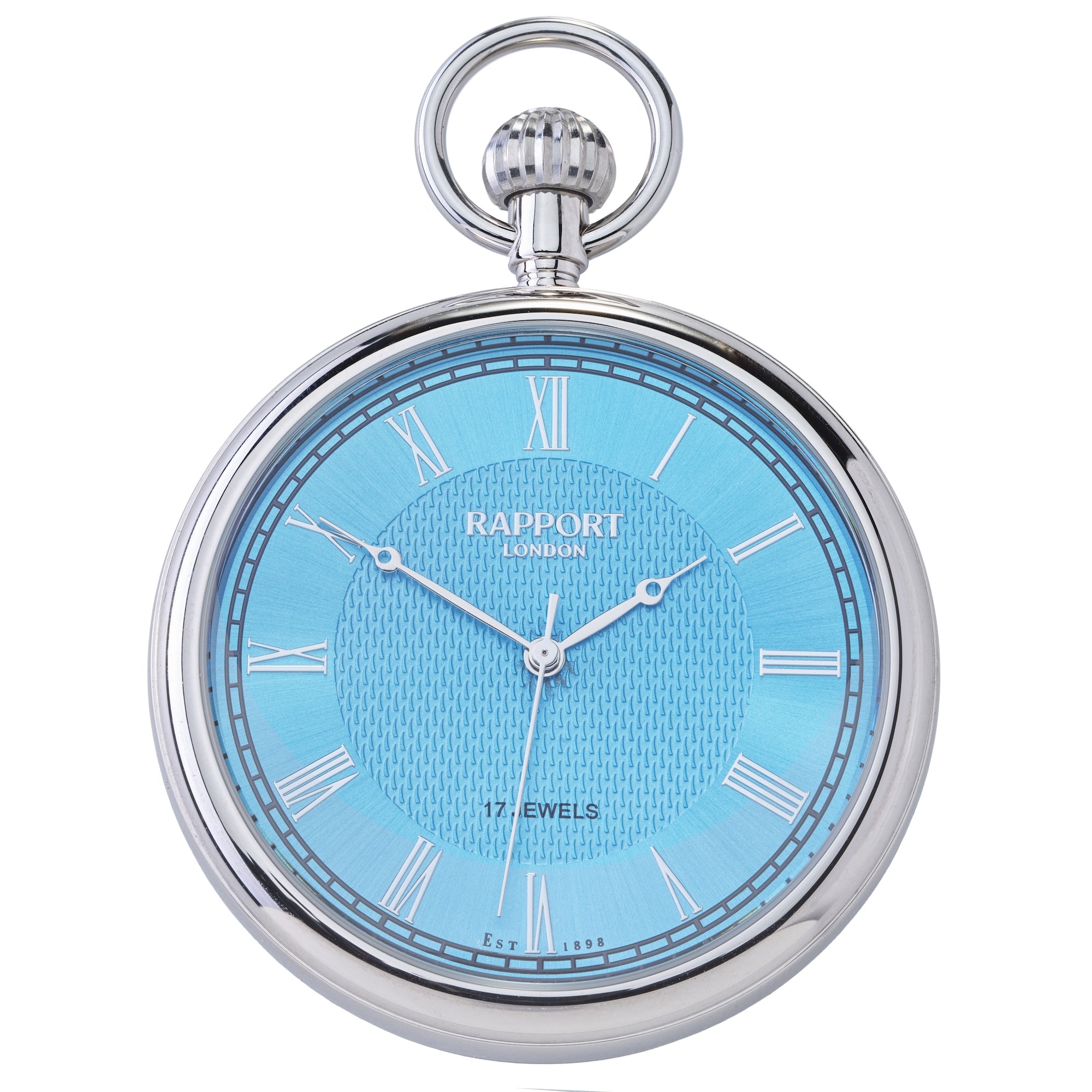 Mechanical Open Face Pocket Watch - Ice Blue