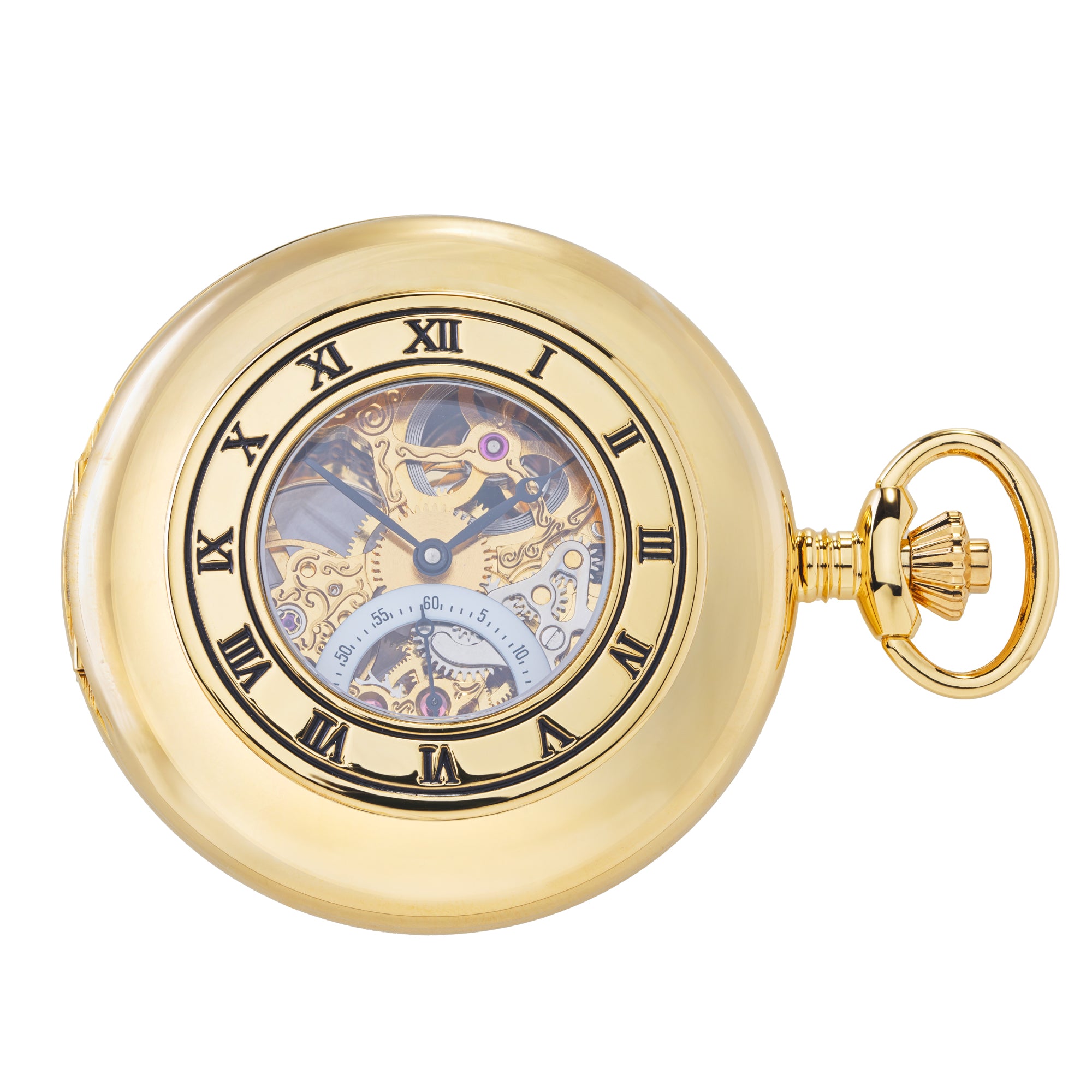 Mechanical Half Hunter Pocket Watch 53mm - Gold