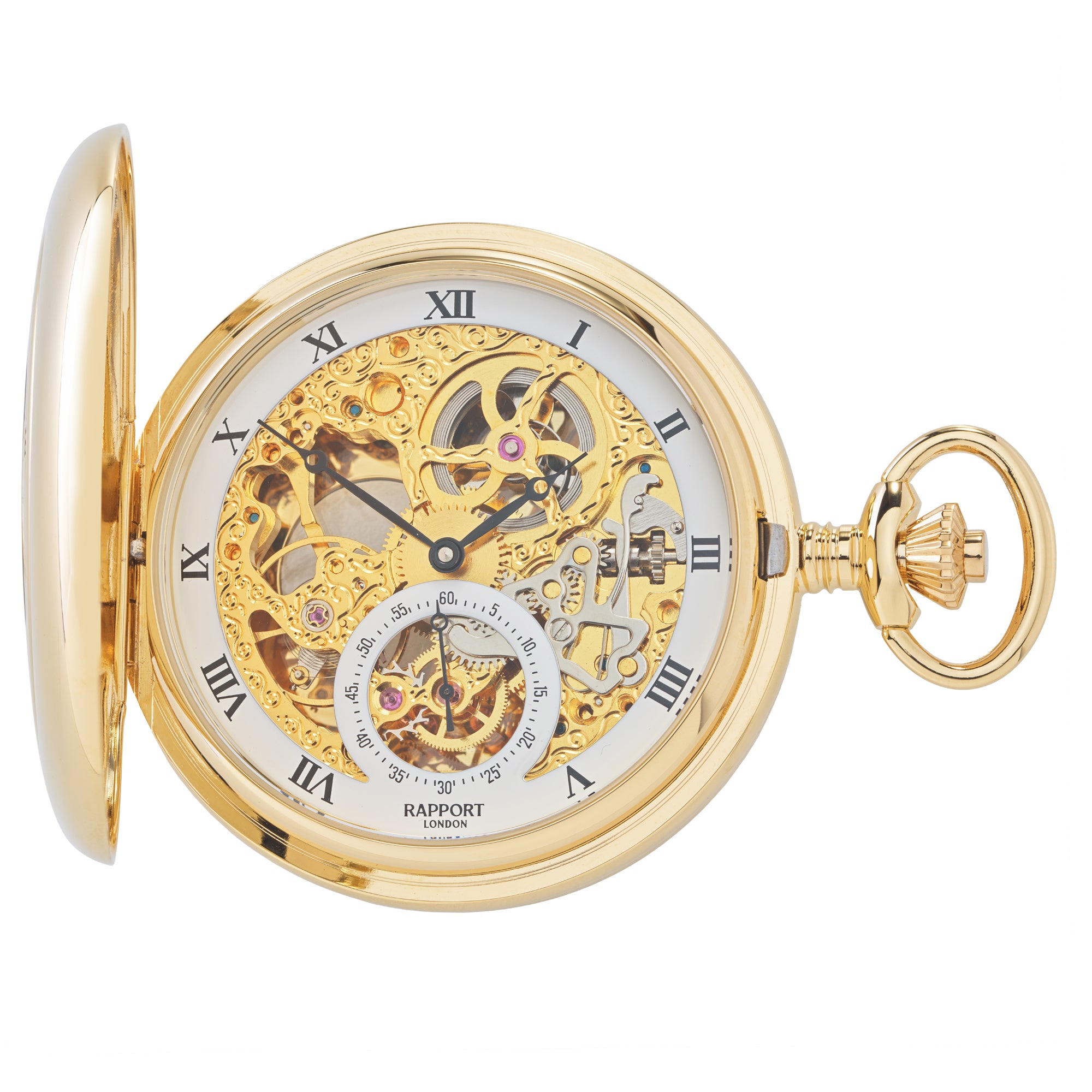 Mechanical Half Hunter Pocket Watch 53mm - Gold