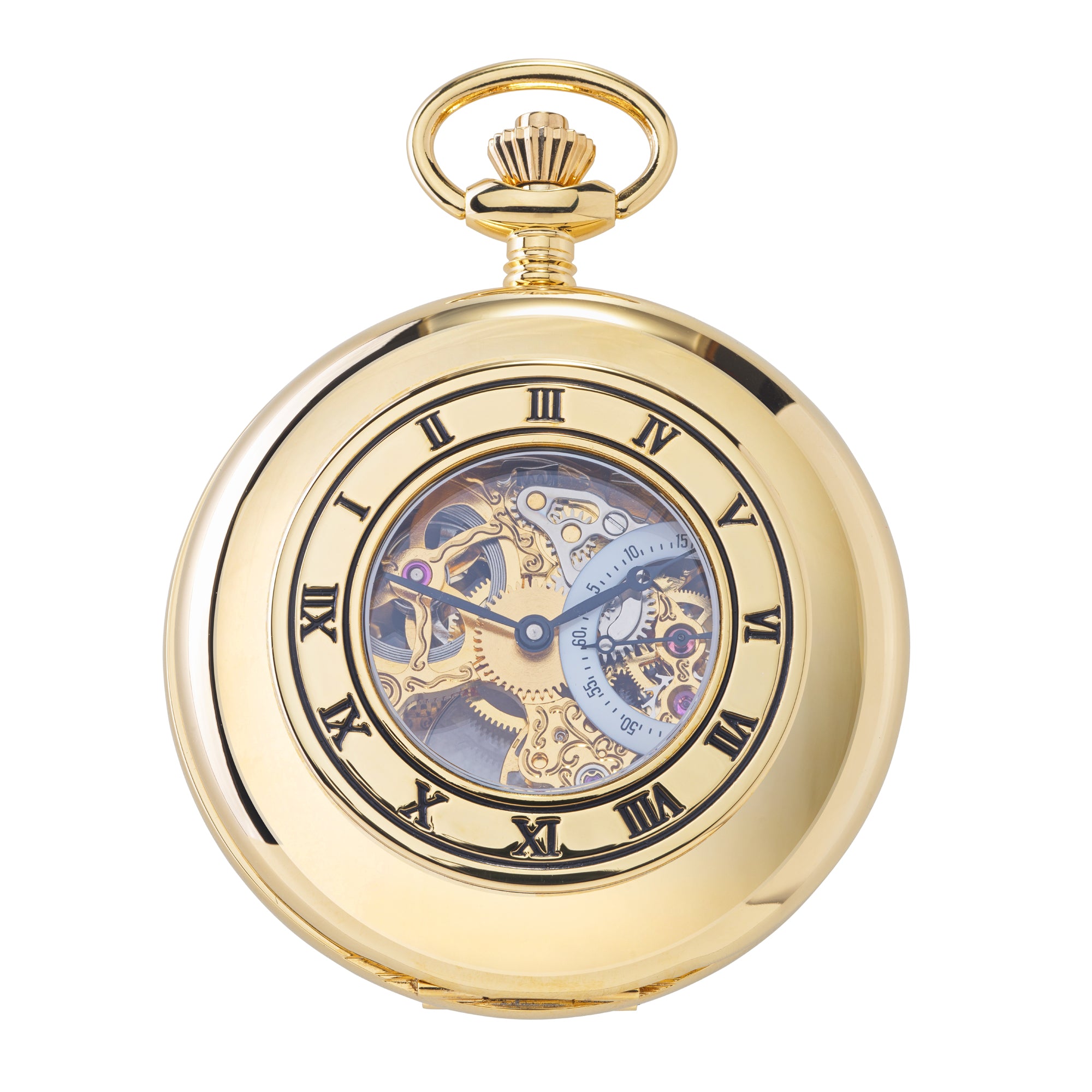 Mechanical Half Hunter Pocket Watch 53mm - Gold