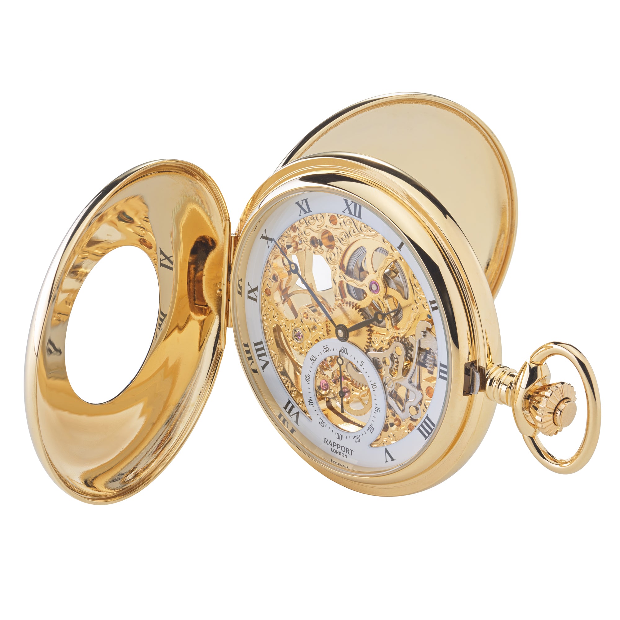 Mechanical Half Hunter Pocket Watch 53mm - Gold