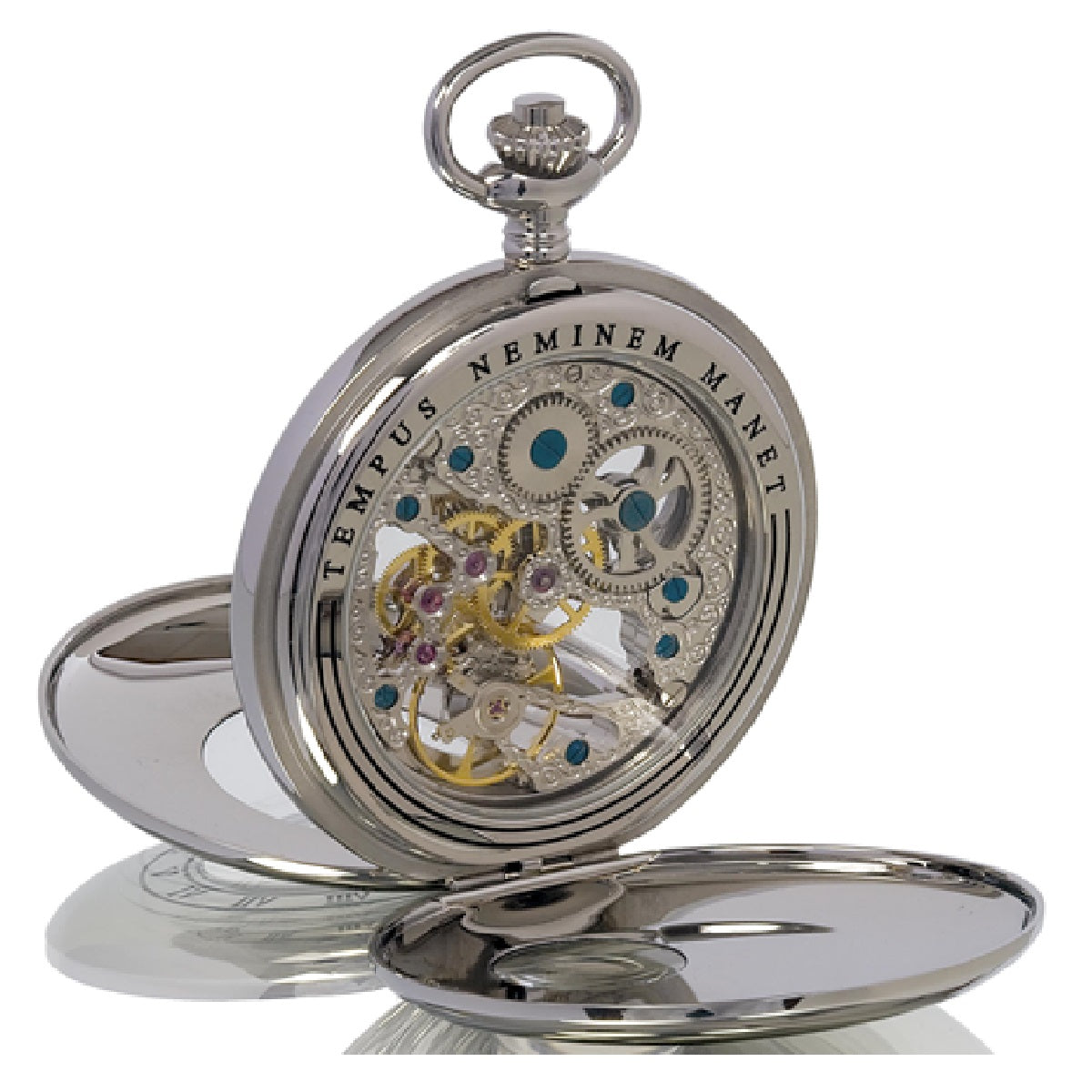 Mechanical Half Hunter Pocket Watch 53mm - Silver