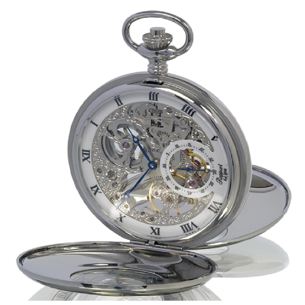 Mechanical Half Hunter Pocket Watch 53mm - Silver