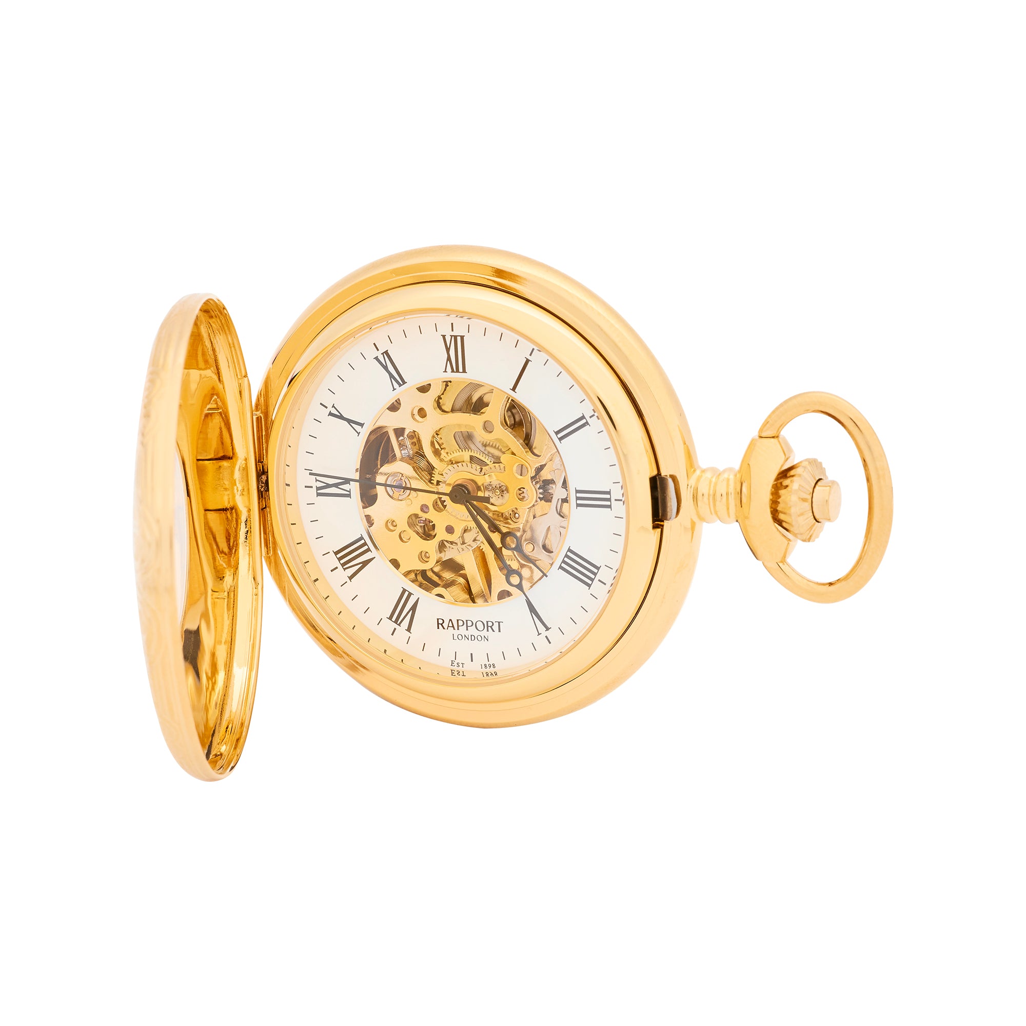 Mechanical Half Hunter Pocket Watch - Gold
