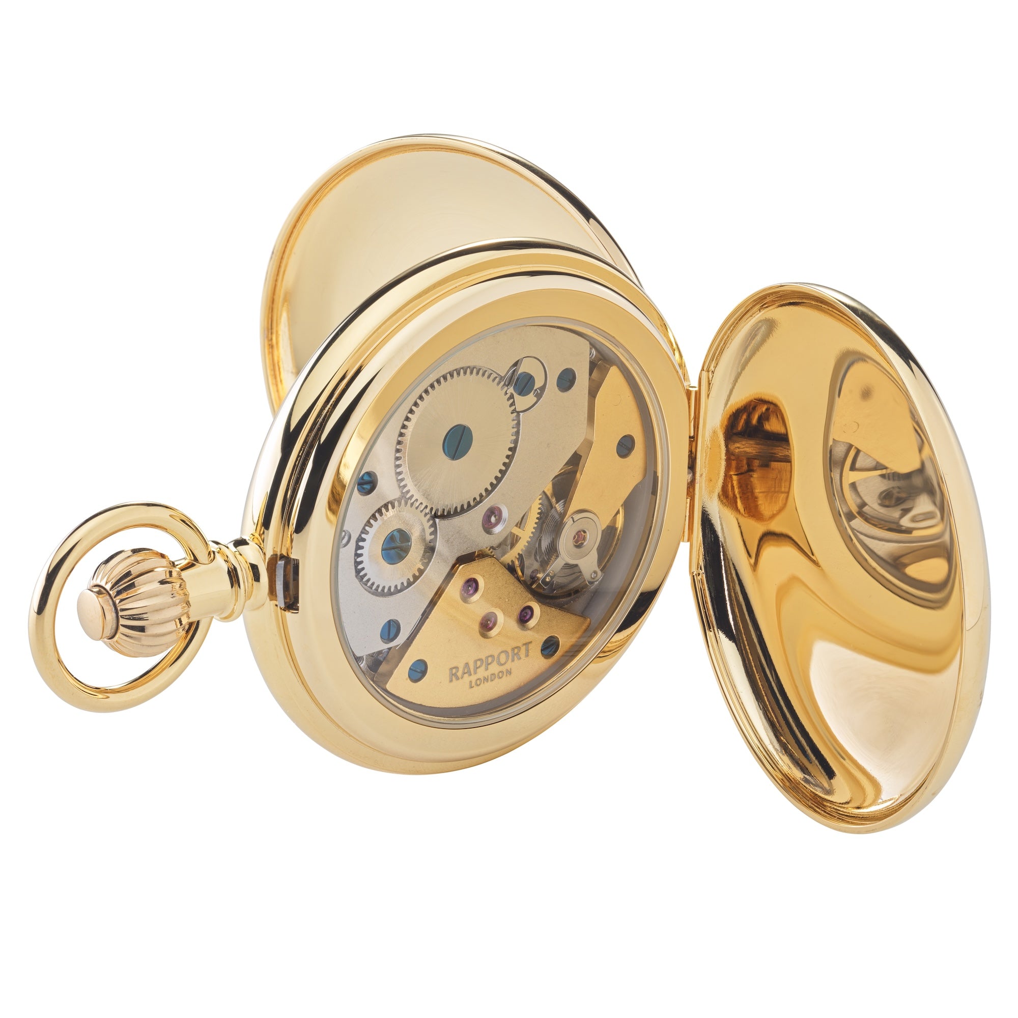 Mechanical Double Hunter Pocket Watch - Gold