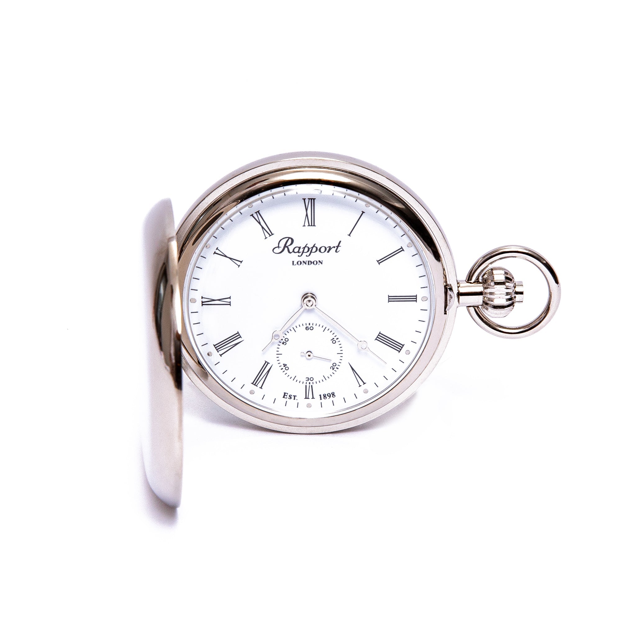 Mechanical Double Hunter Pocket Watch - Silver