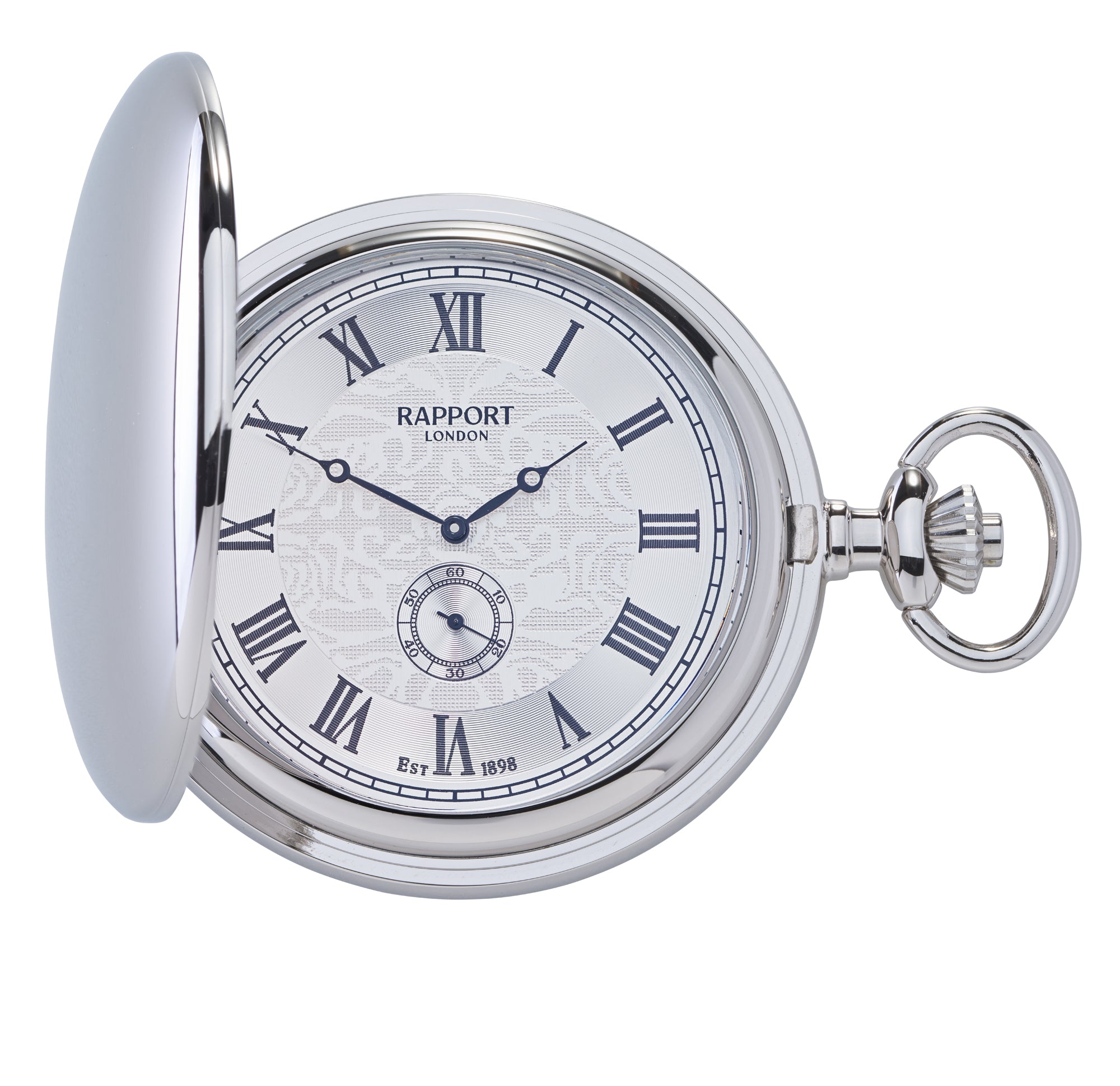 Quartz Full Hunter Pocket Watch - Silver