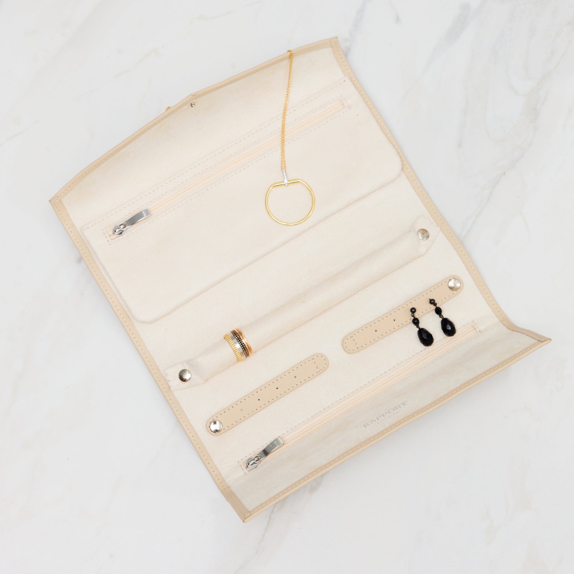 Victoria Jewellery Roll - Beige