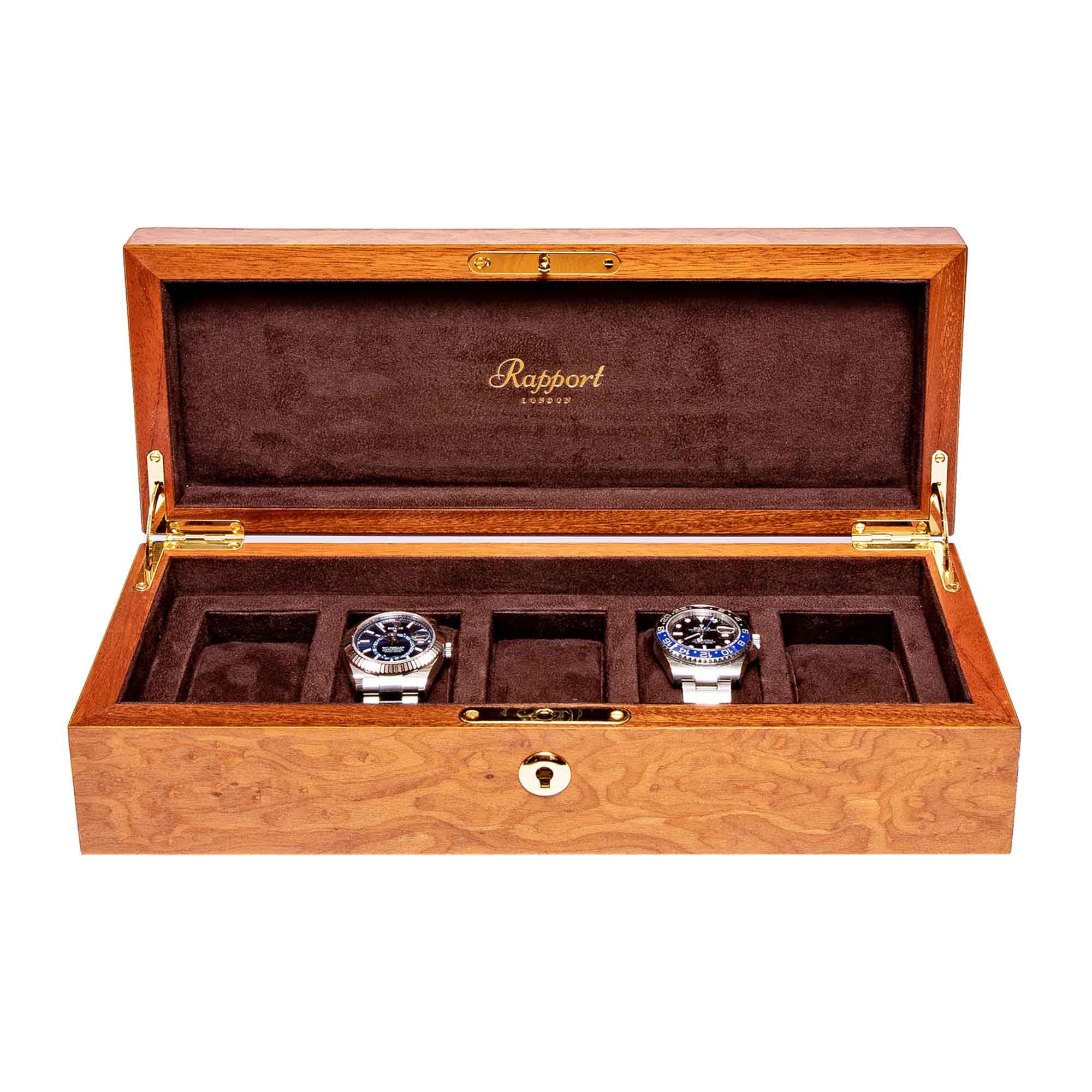Rapport-Watch Box-Heritage Five Watch box-Burr Walnut