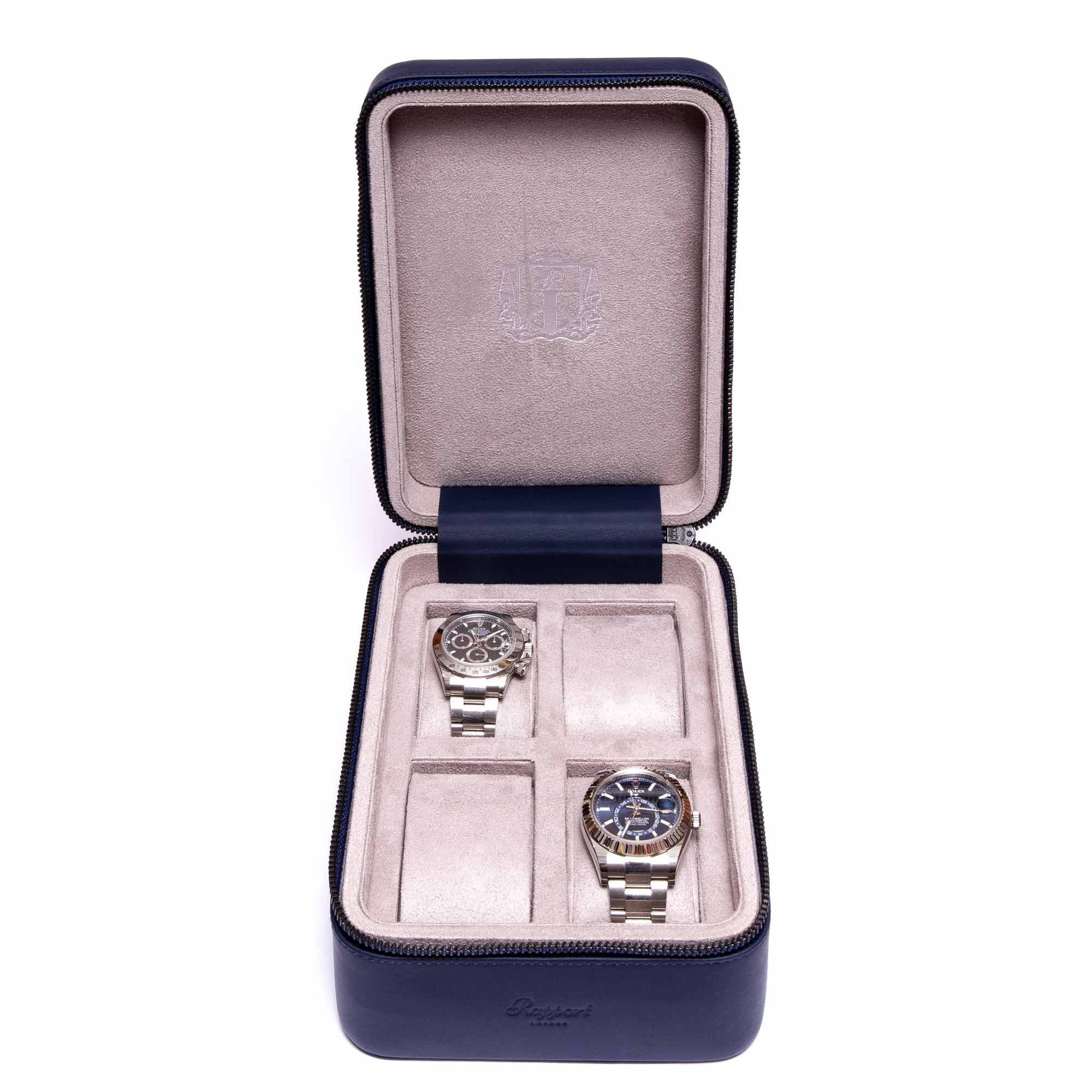 Rapport-Watch Accessories-Hyde Park Four Watch Zip Case-Navy