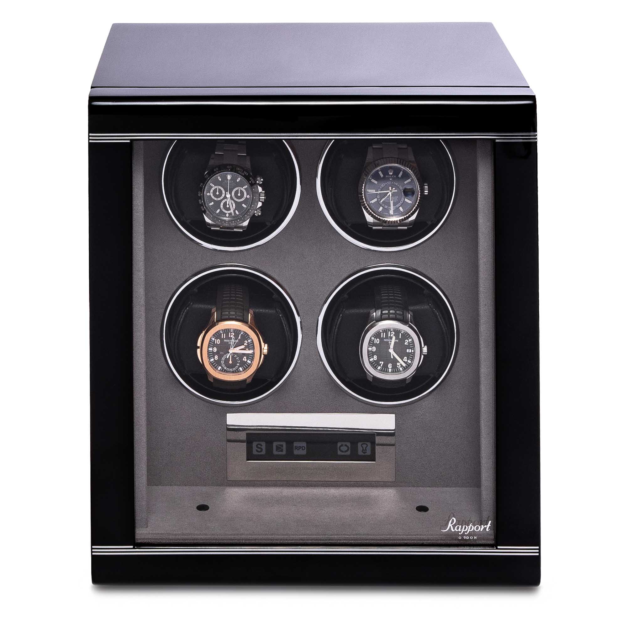 Rapport-Watch Winder-Formula Quad Watch Winder-Black