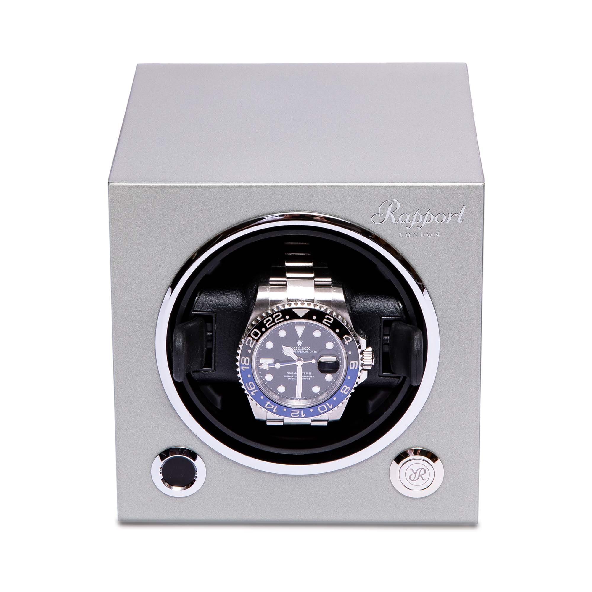 Rapport-Watch Winder-Evo Single Watch Winder-Platinum Silver