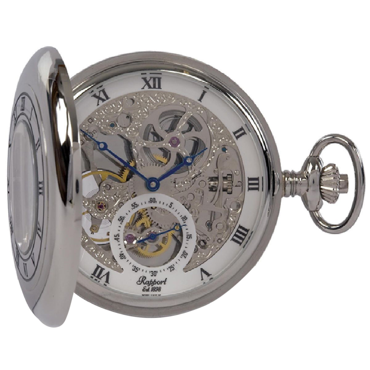 Rapport--Mechanical Half Hunter Pocket Watch 53mm-Silver