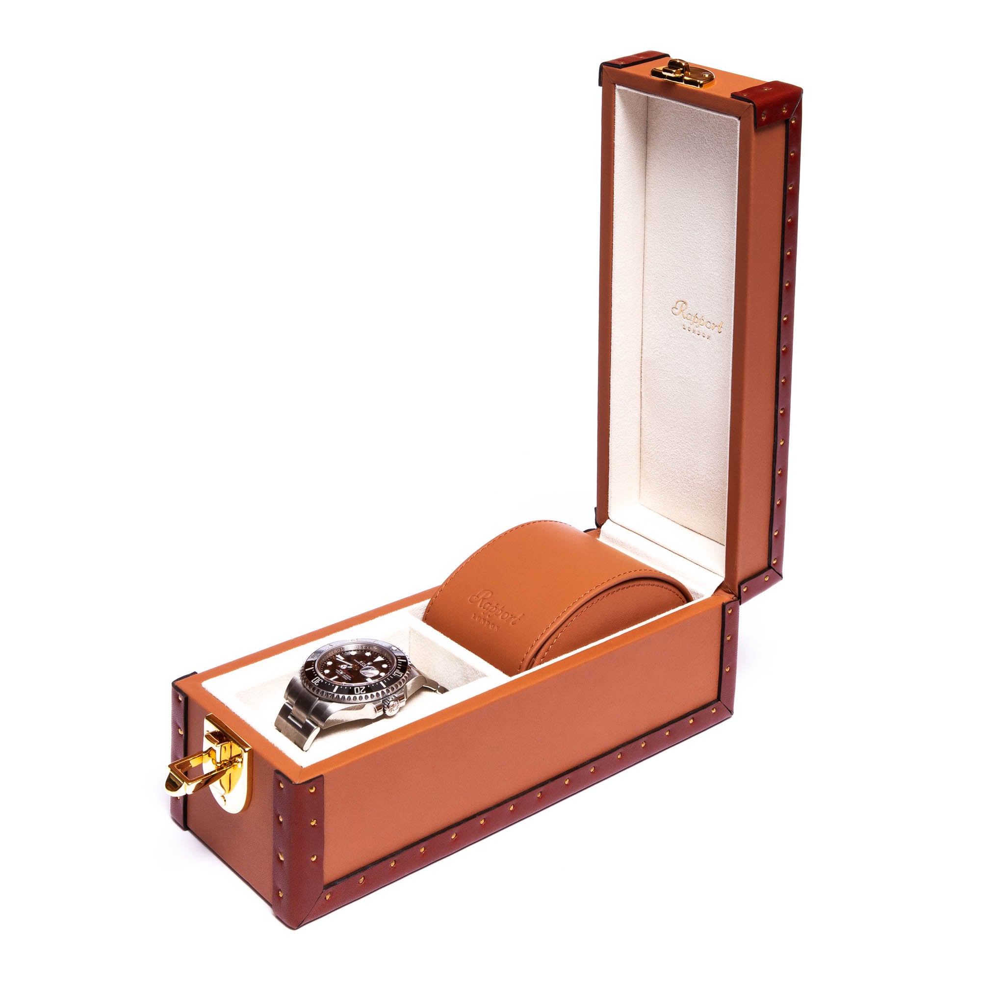 Rapport-Watch Box-Kensington Two Watch Box-Tan