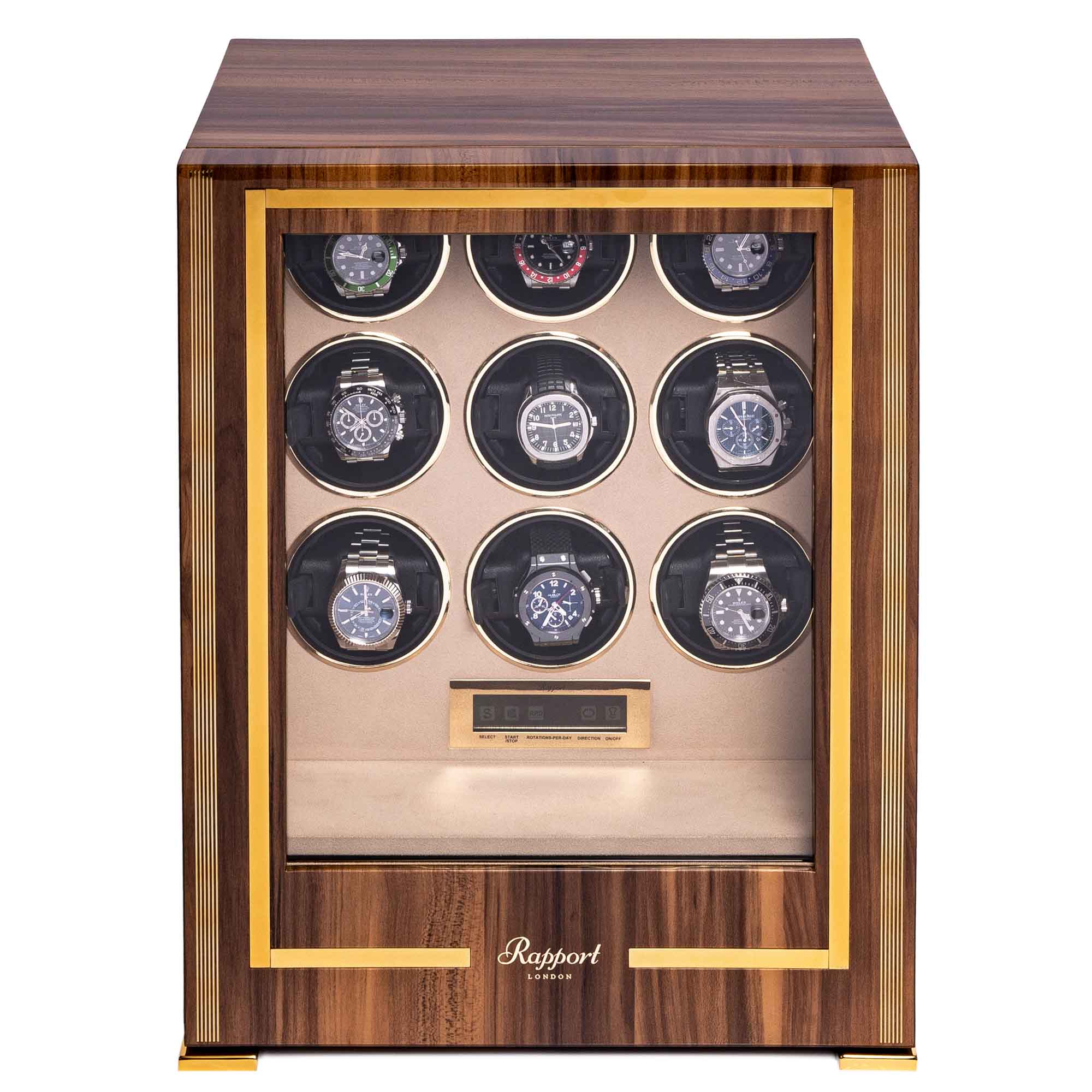 Rapport-Watch Winder-Paramount Nine Watch Winder-Walnut