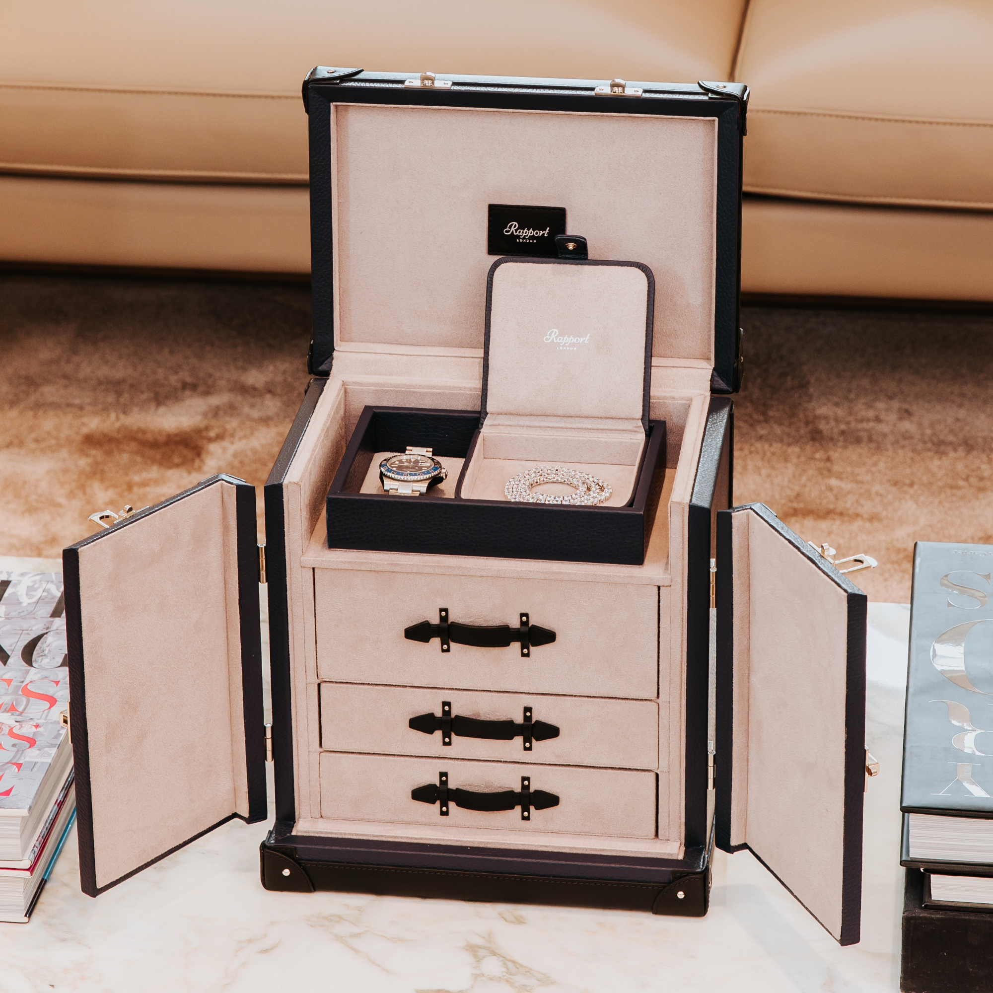 Deluxe Jewellery Trunk - Navy