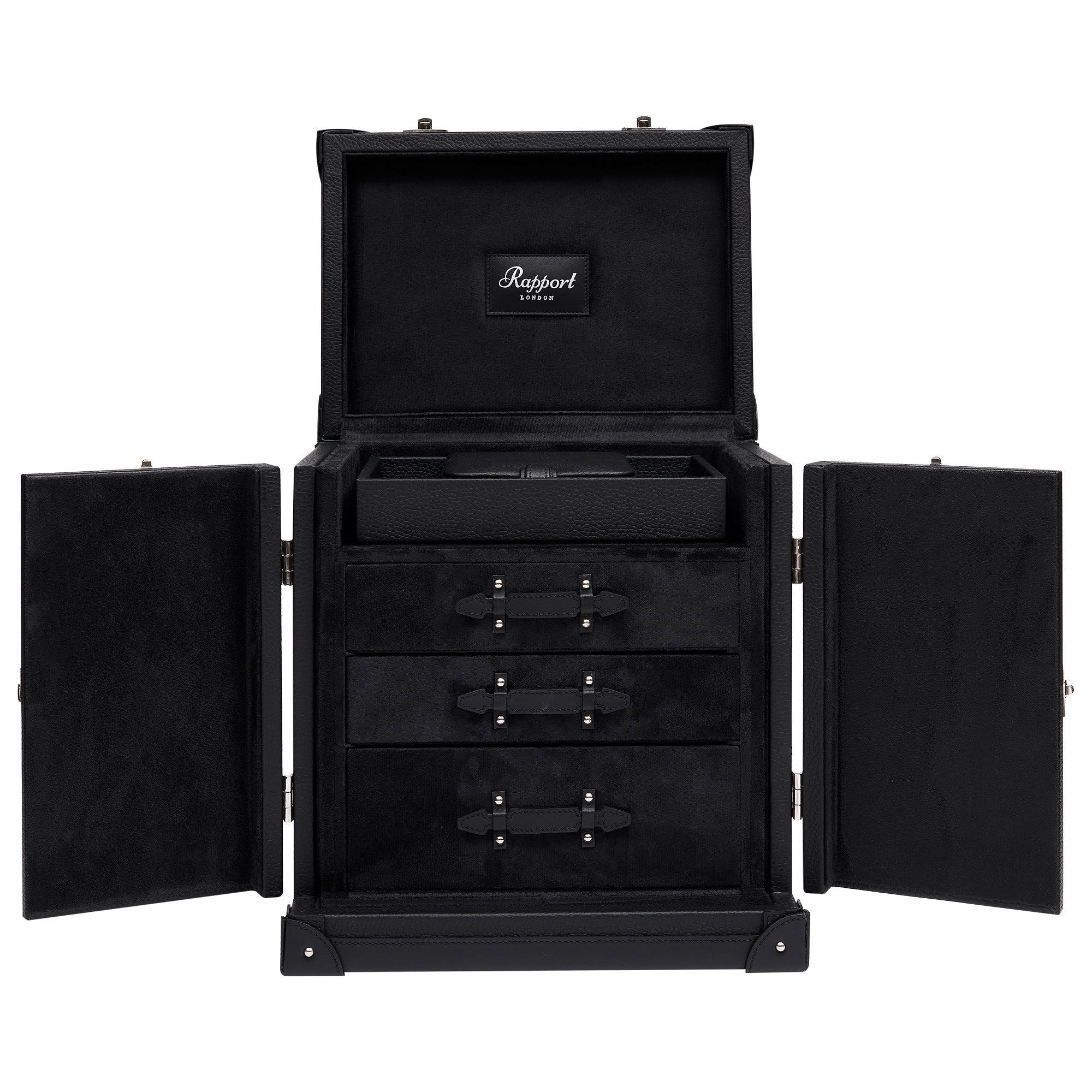 Deluxe Jewellery and Accessory Trunk Black