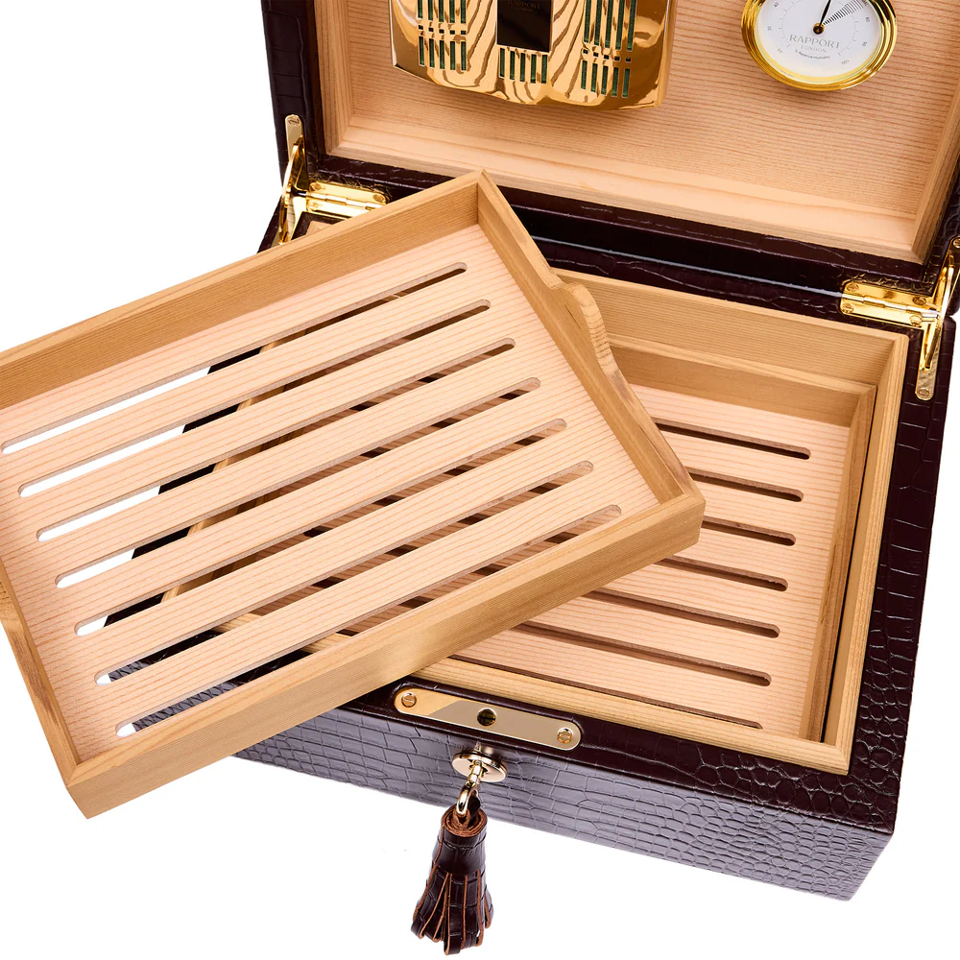 Brompton Medium Humidor - Brown