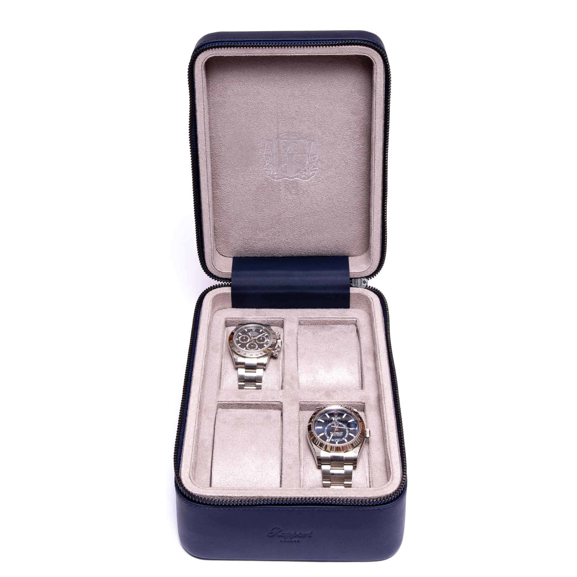 Hyde Park Four Watch Zip Case - Navy