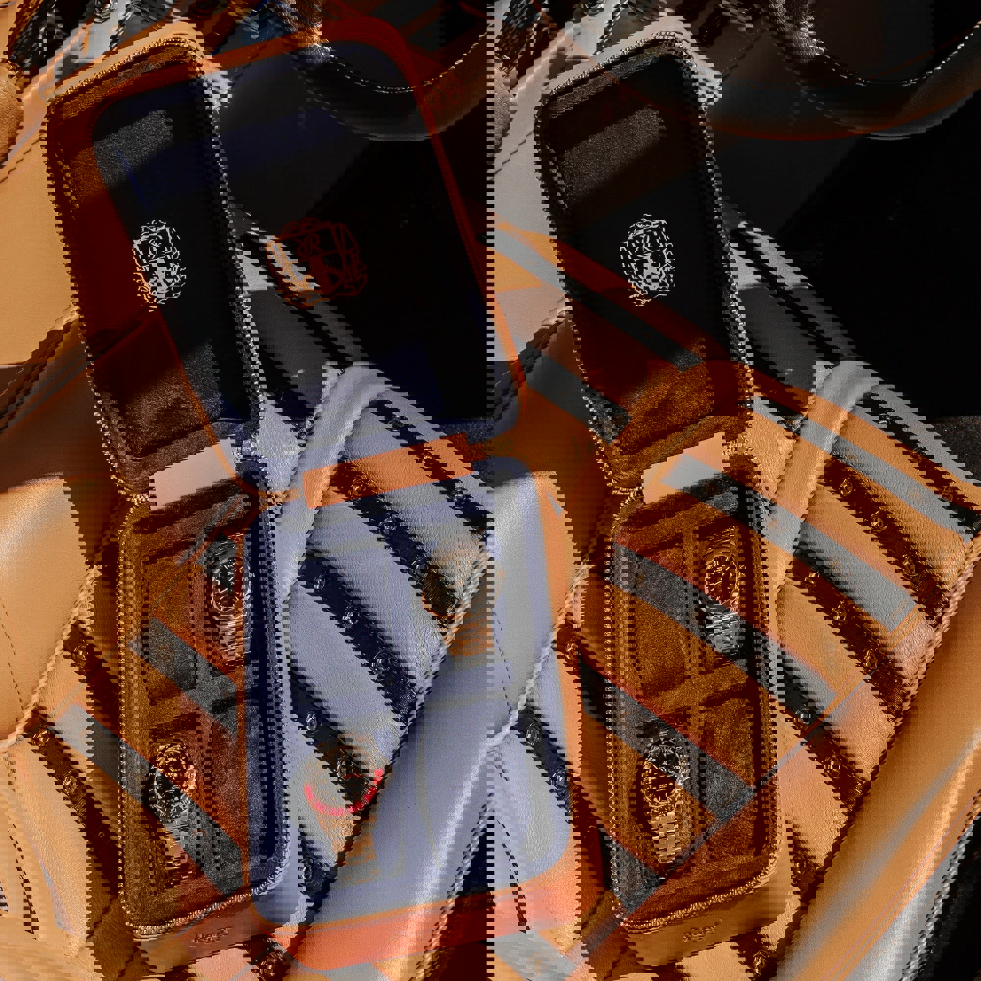 Hyde Park Four Watch Zip Case - Tan