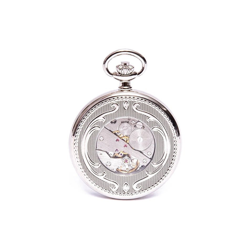 Mechanical Full Hunter Pocket Watch - Silver