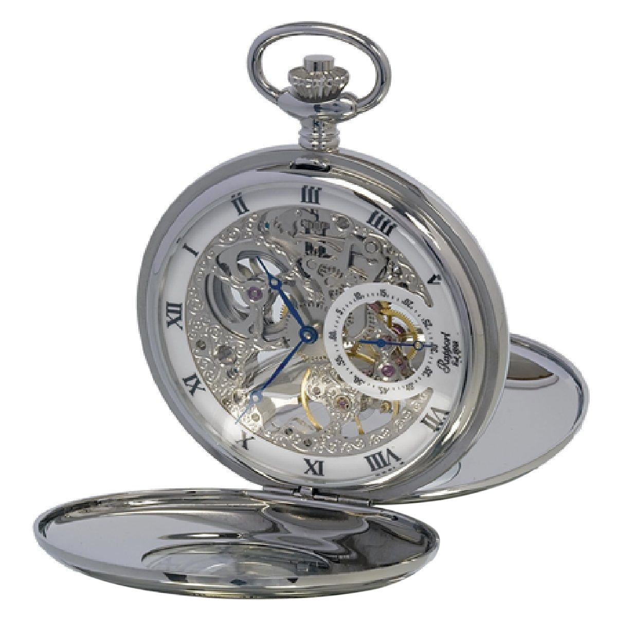 Mechanical Half Hunter Pocket Watch 53mm - Silver