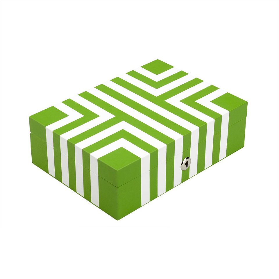 Maze Jewellery Box - Green/White