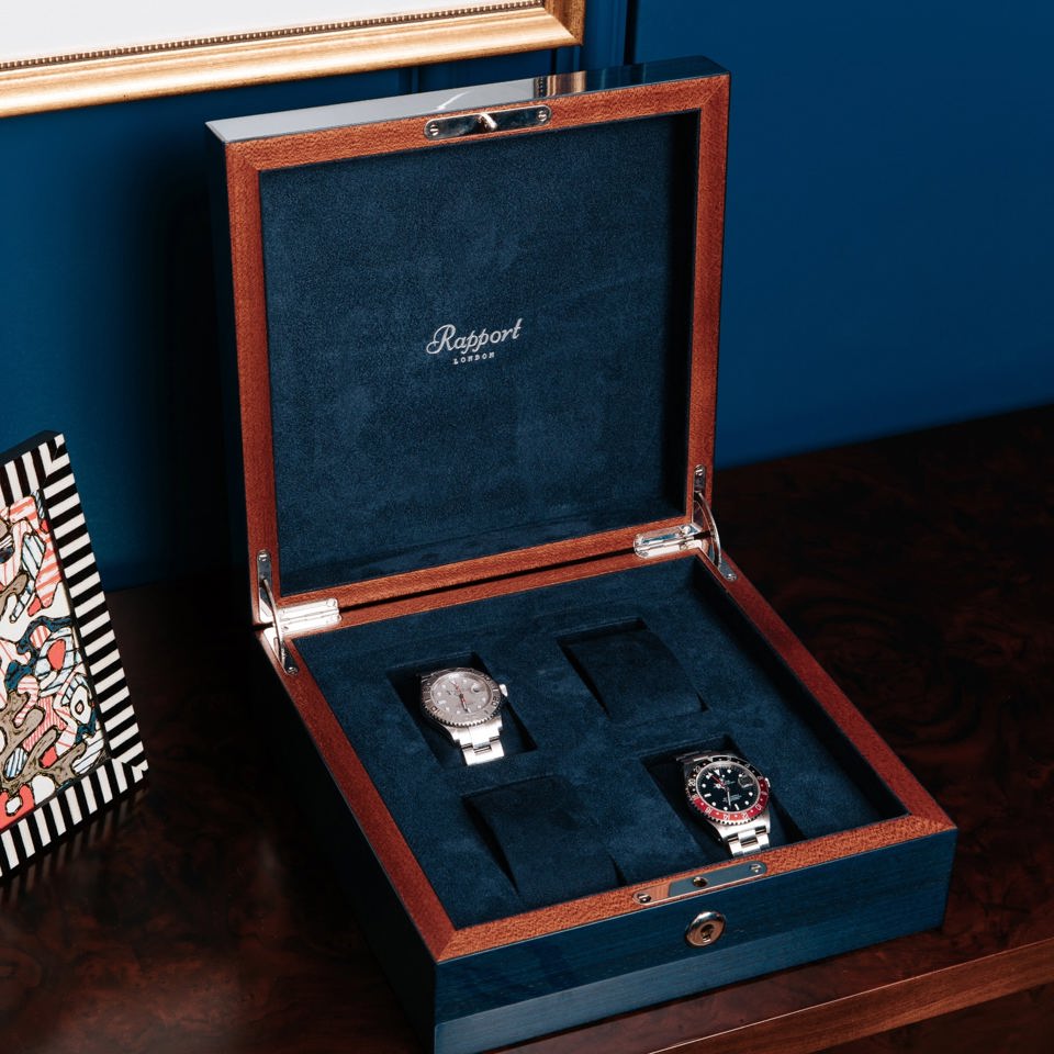 Heritage Chroma Four Watch Box - Navy Blue