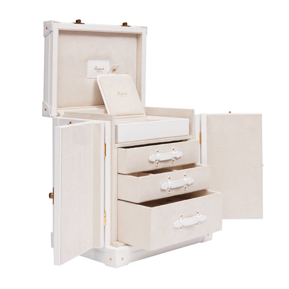 Deluxe Jewellery and Accessory Trunk White