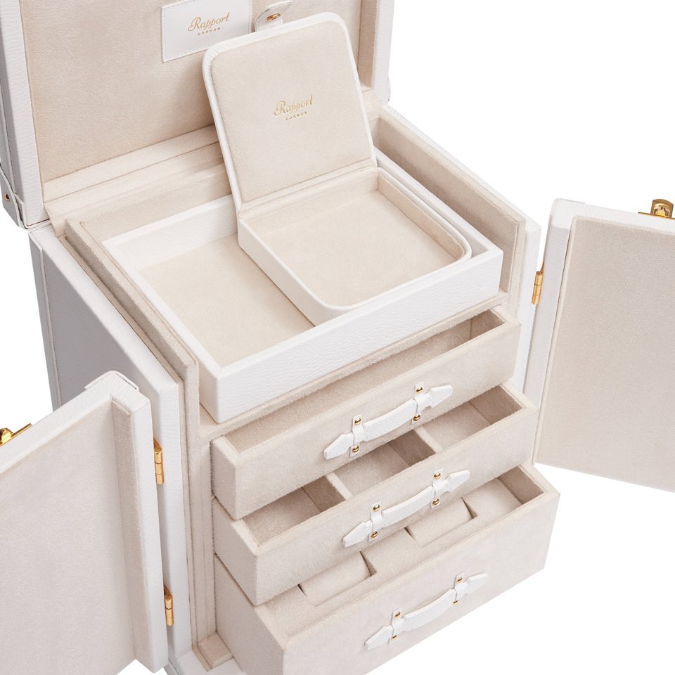 Deluxe Jewellery and Accessory Trunk White