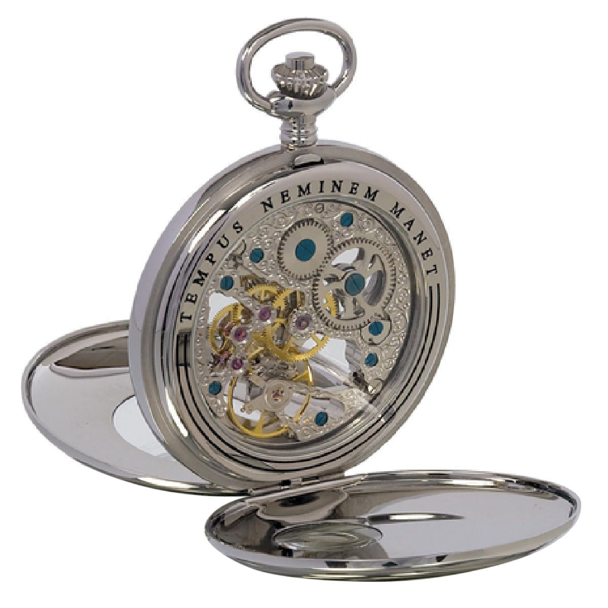 Mechanical Half Hunter Pocket Watch 53mm - Silver