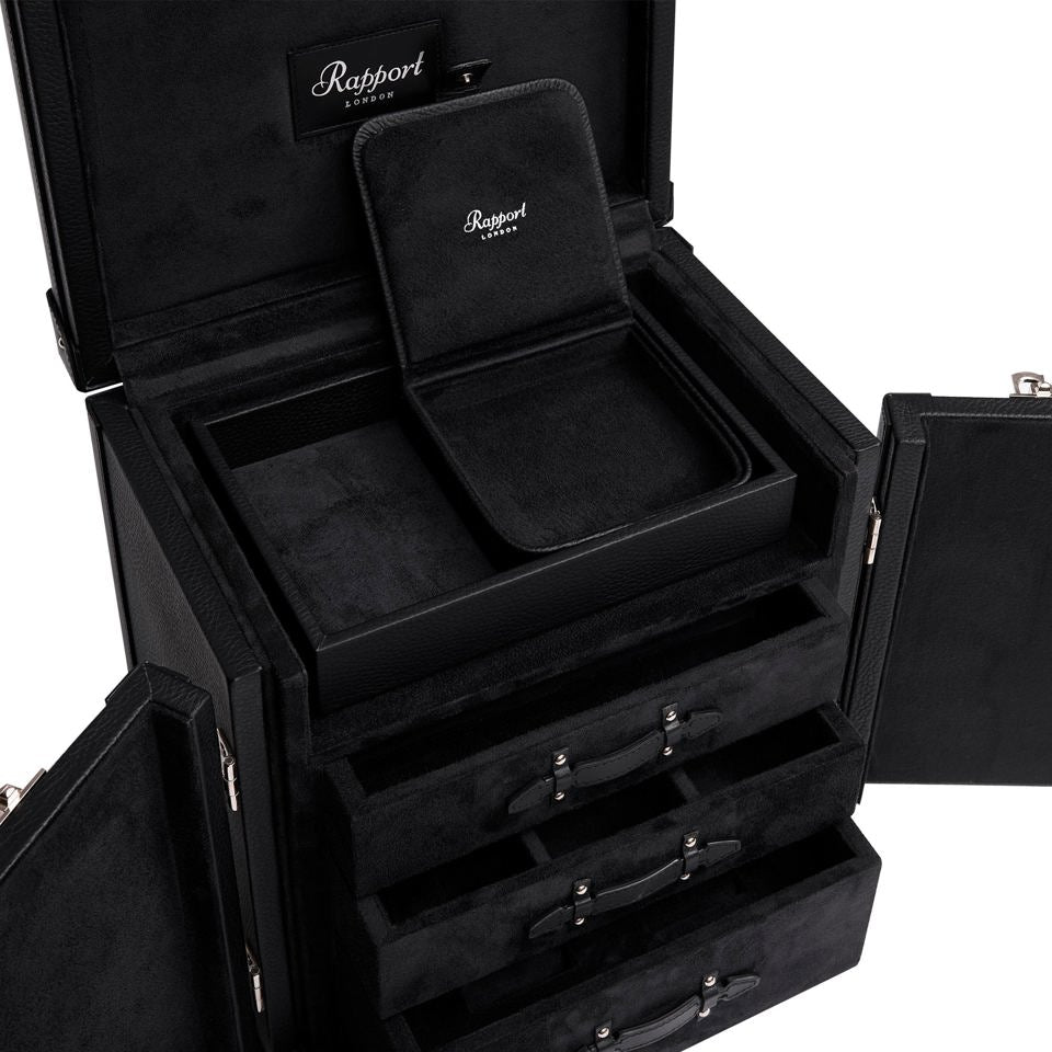 Deluxe Jewellery and Accessory Trunk Black