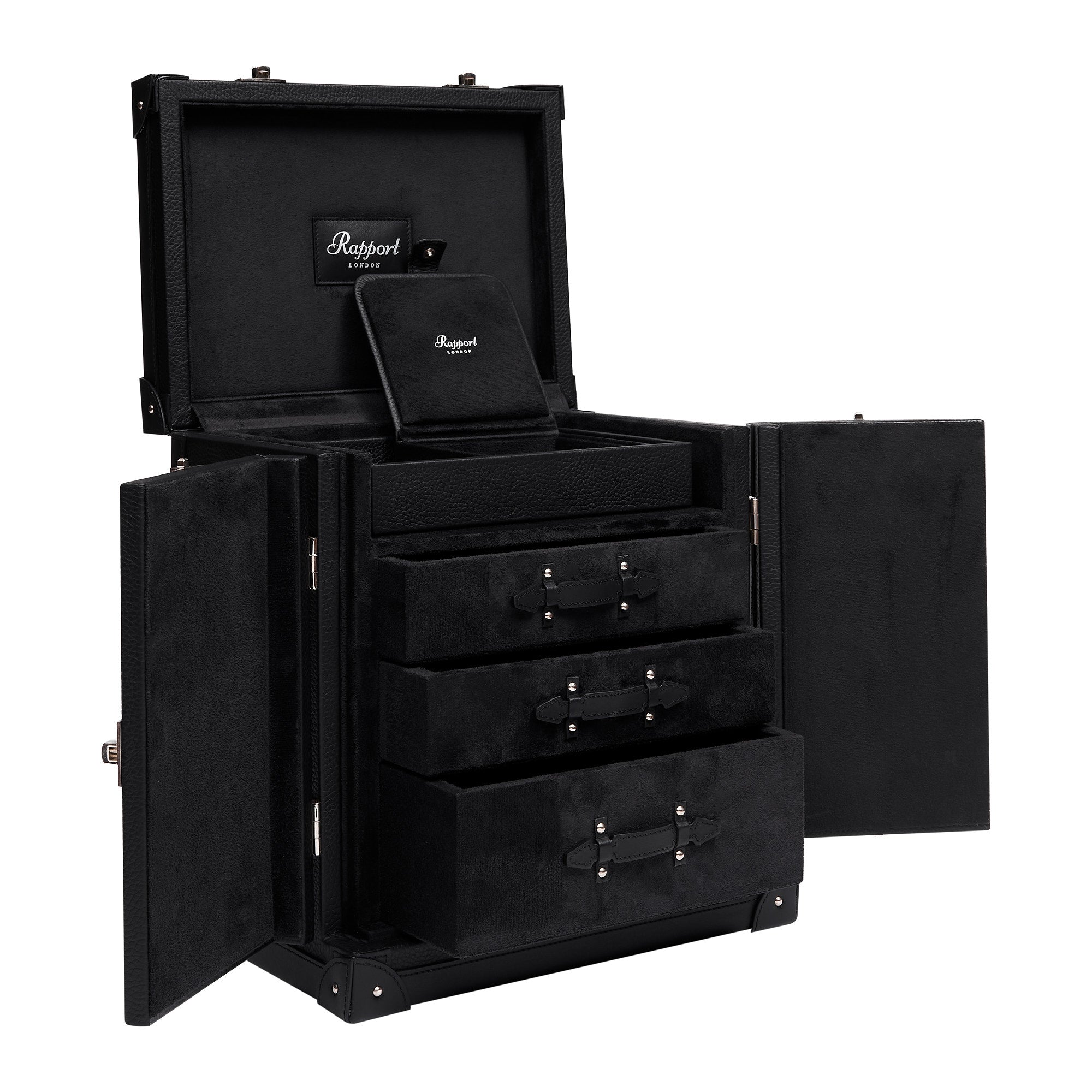 Deluxe Jewellery and Accessory Trunk Black