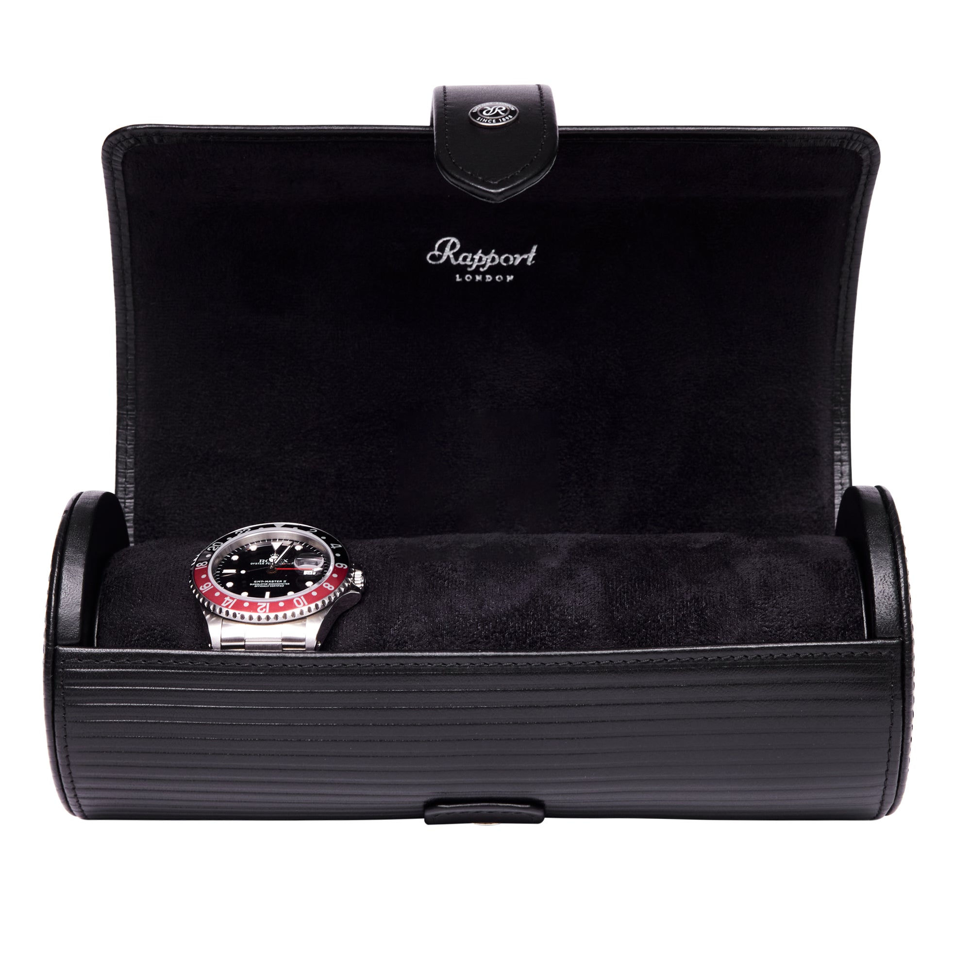 Nova Three Watch Roll - Black