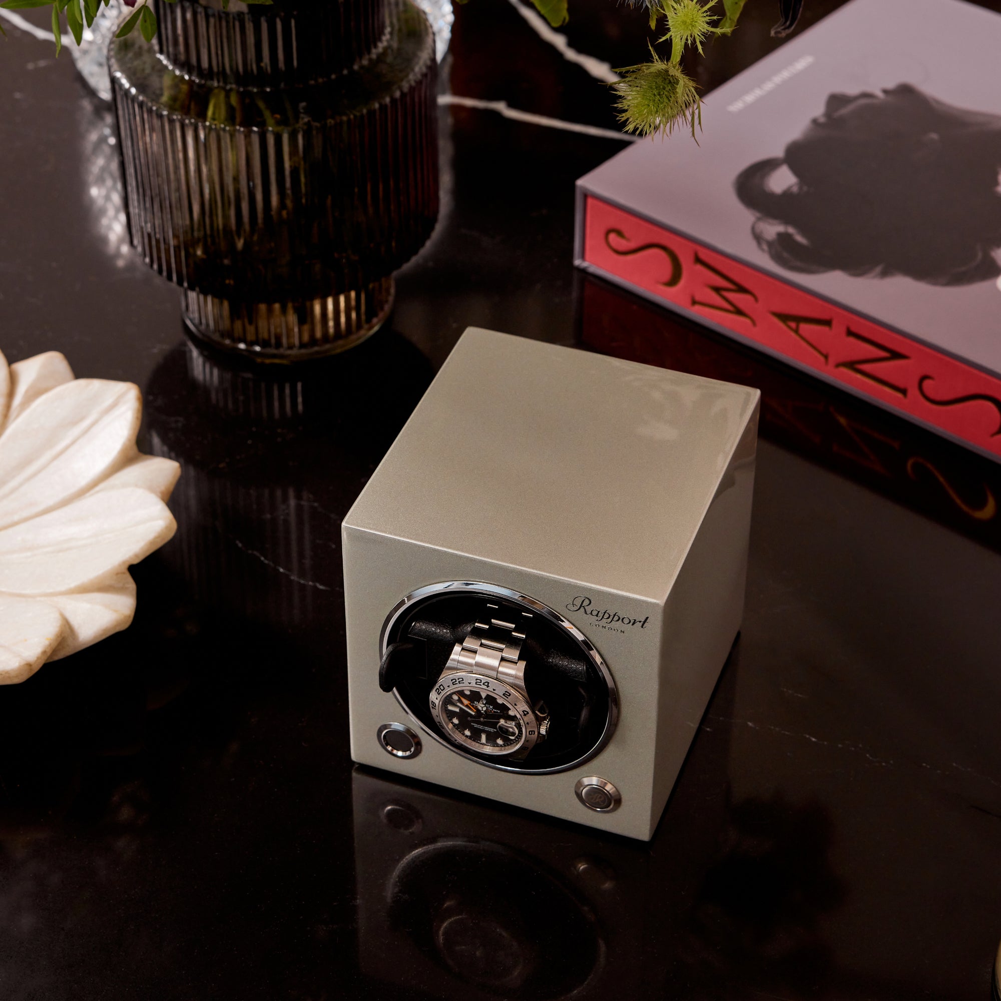 Evo Single Watch Winder - Platinum Silver