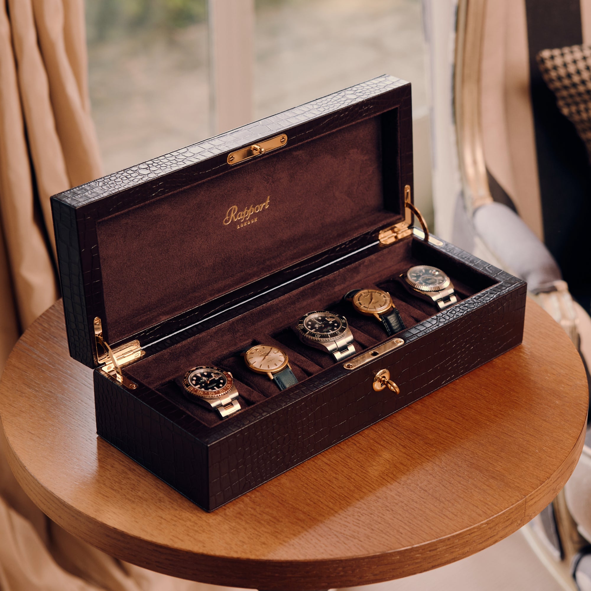 Brompton Five Watch Box - Brown