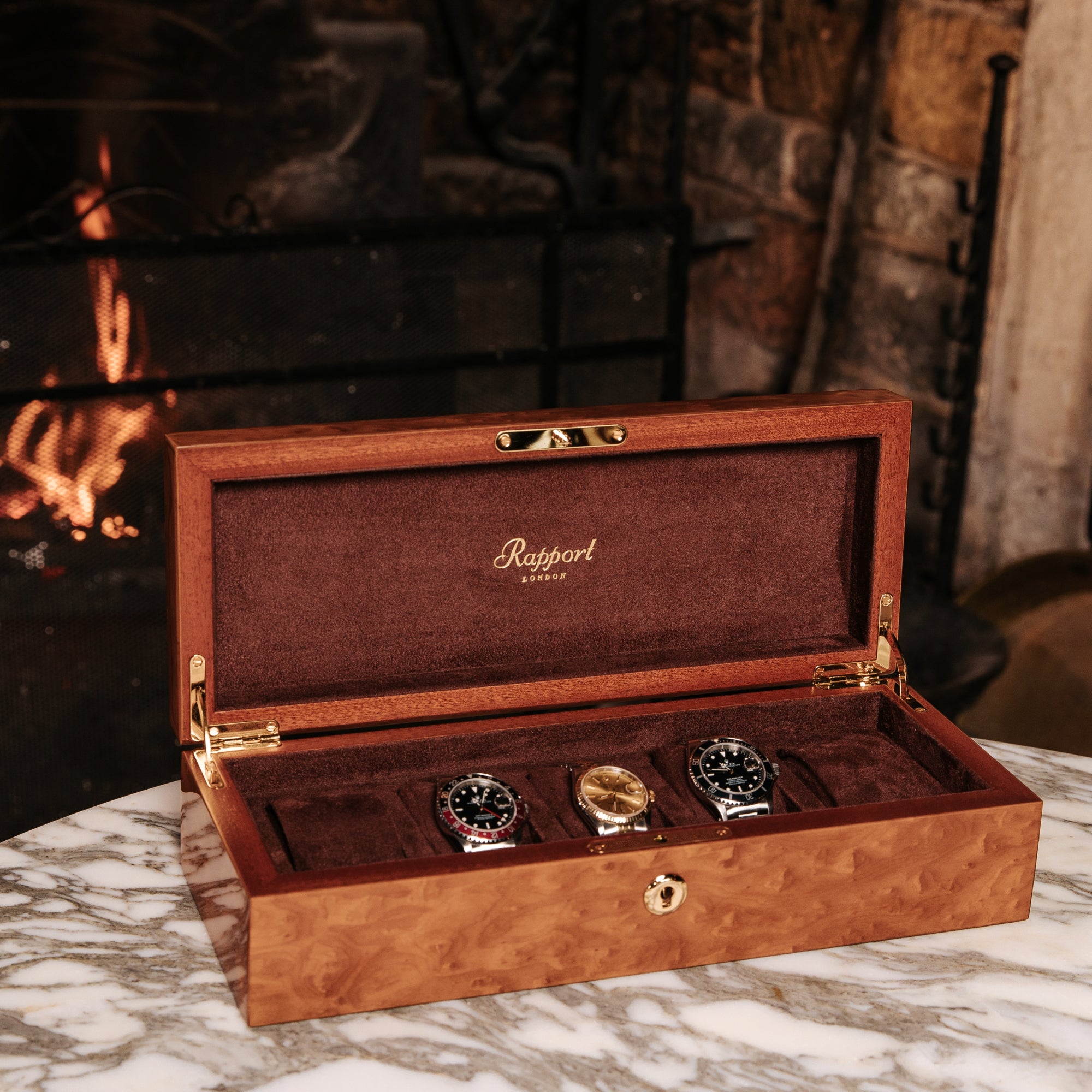 Heritage Five Watch Box -  Burr Walnut