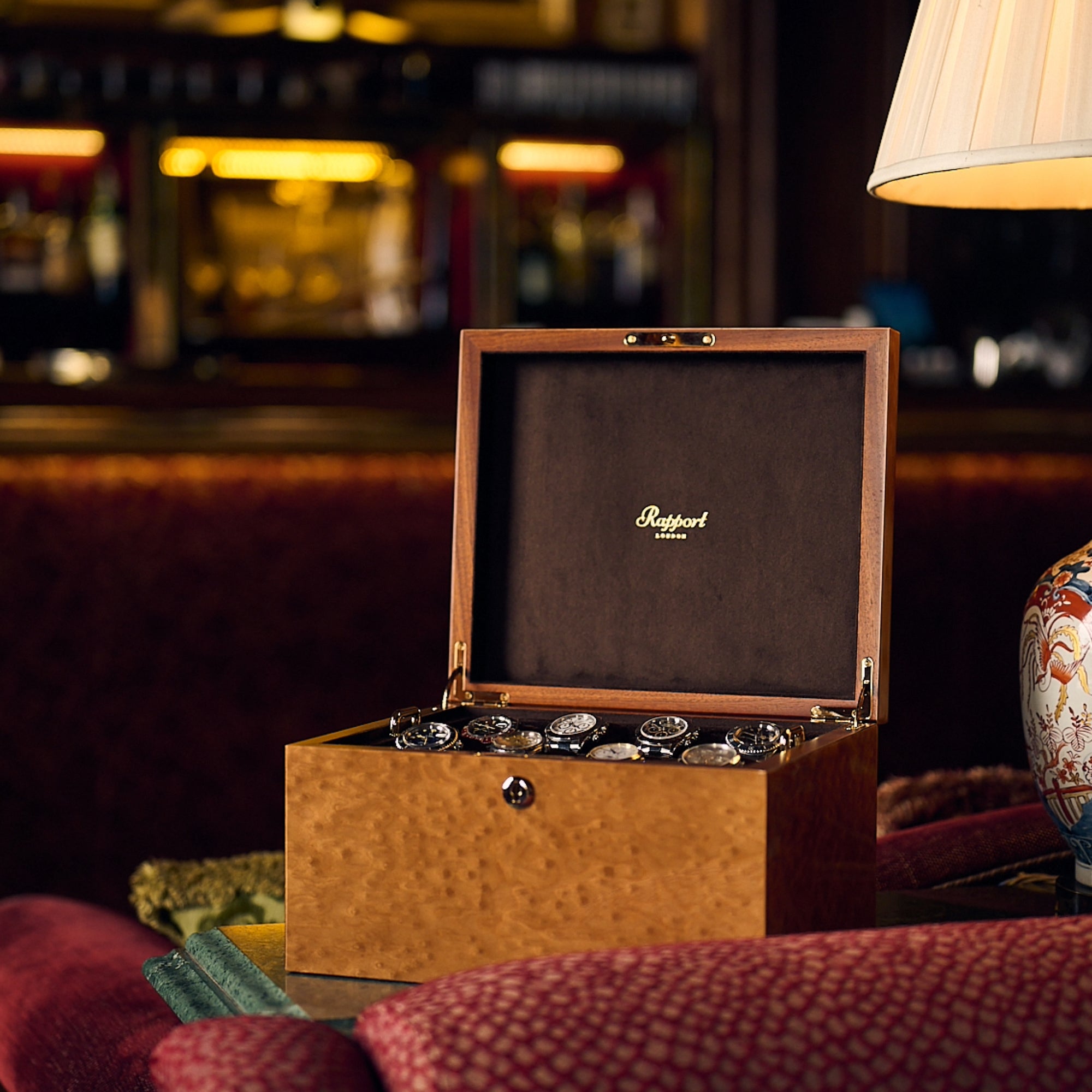 Heritage Sixteen Watch Box - Burr Walnut