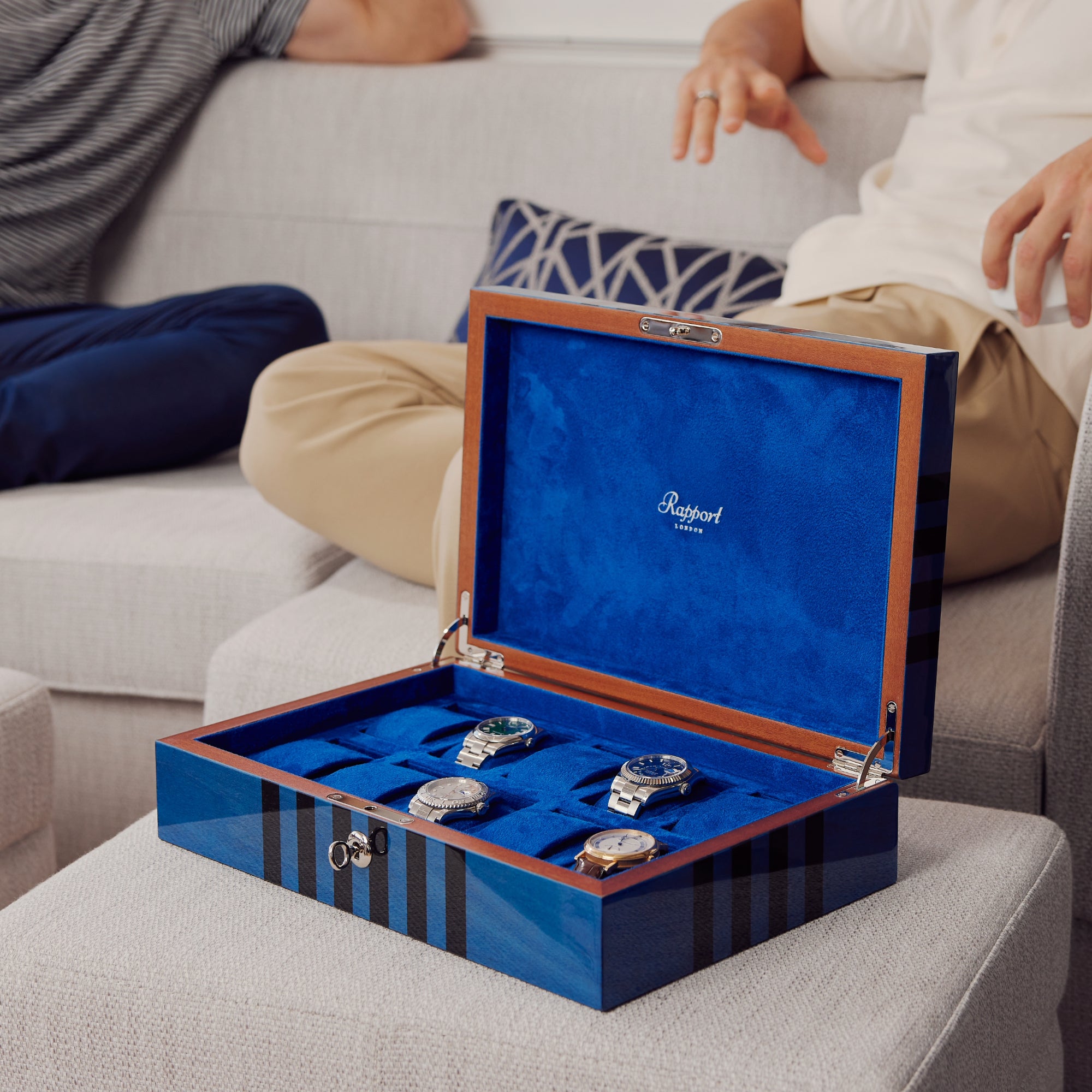 Labyrinth Ten Watch Box - Blue