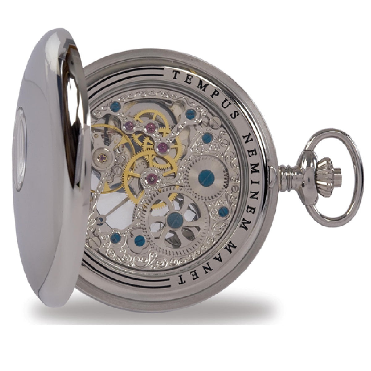 Mechanical Half Hunter Pocket Watch 53mm - Silver