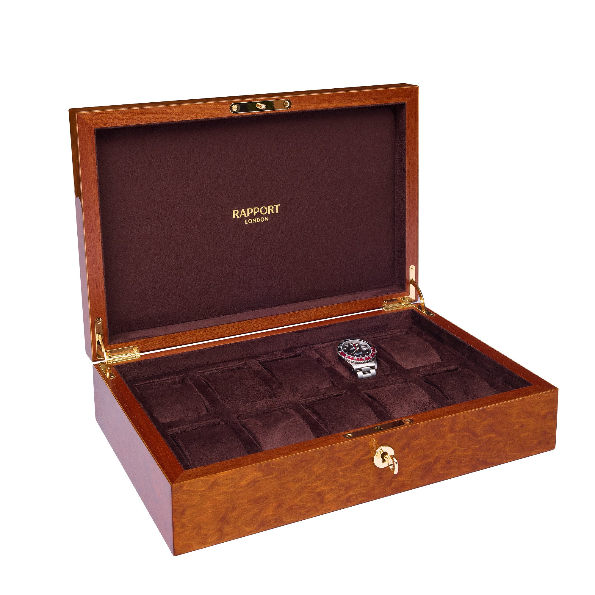 Heritage Ten Watch Box - Burr Walnut