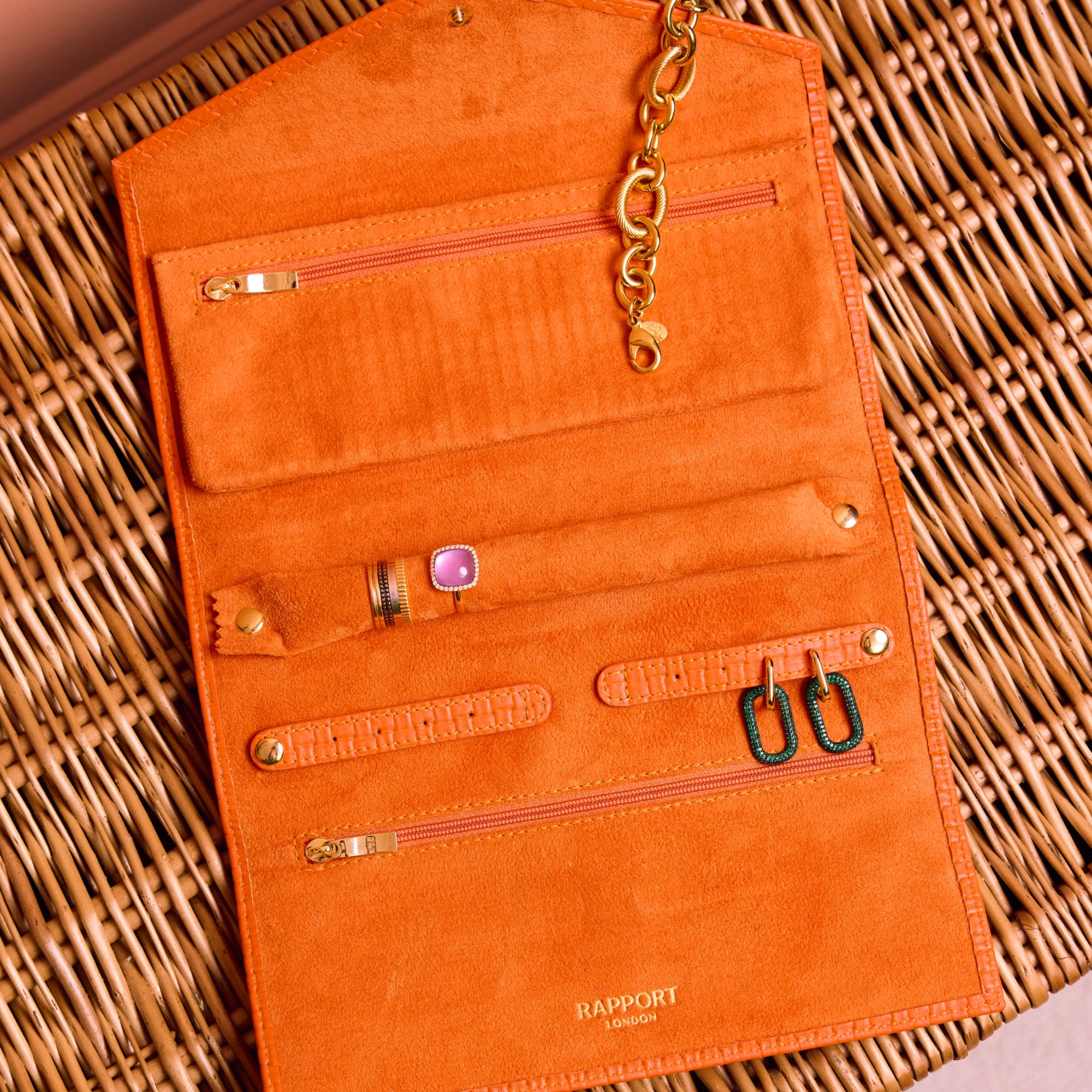 Charlotte Jewellery Roll - Orange